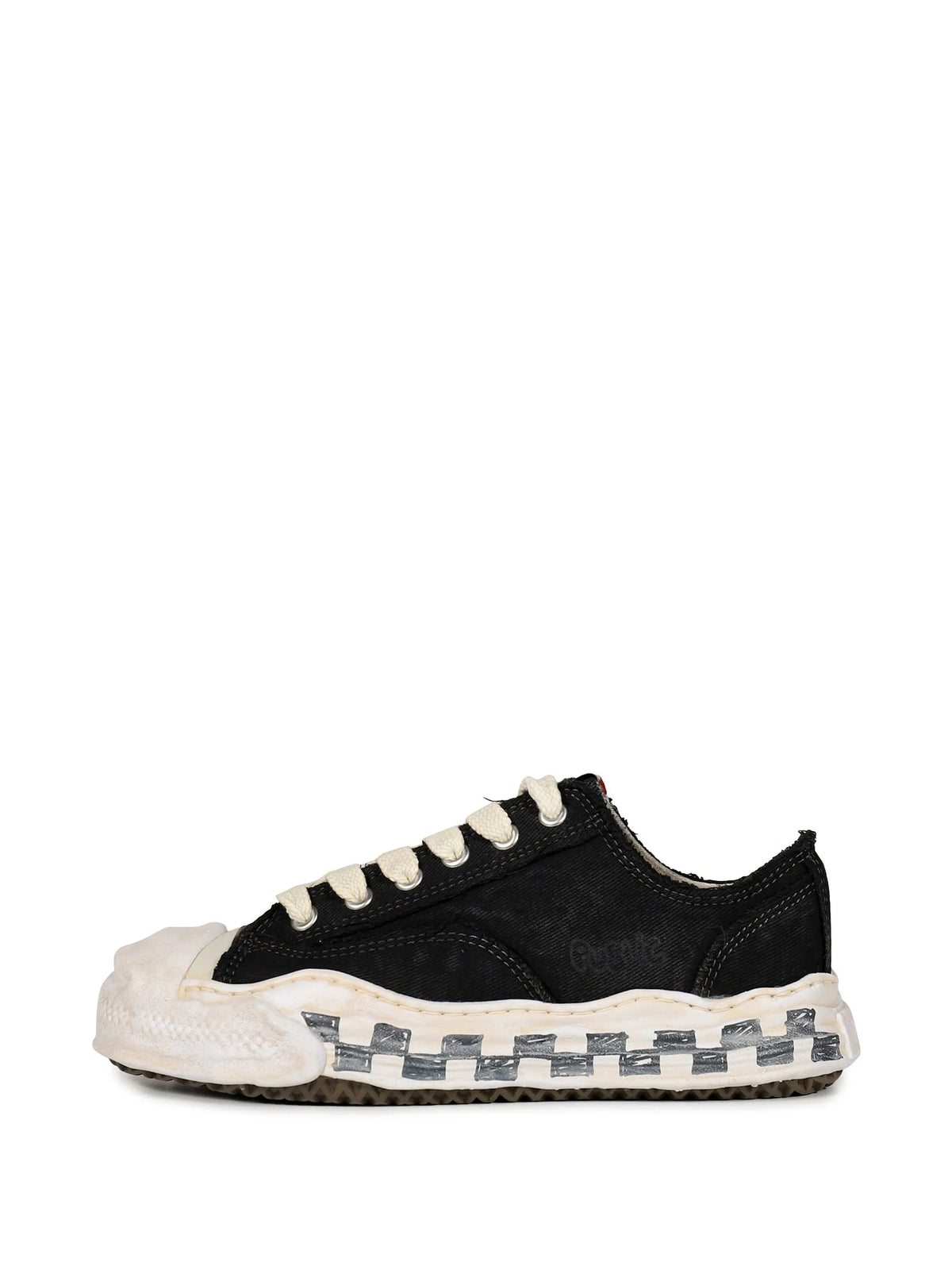 checkerboard-print sneakers