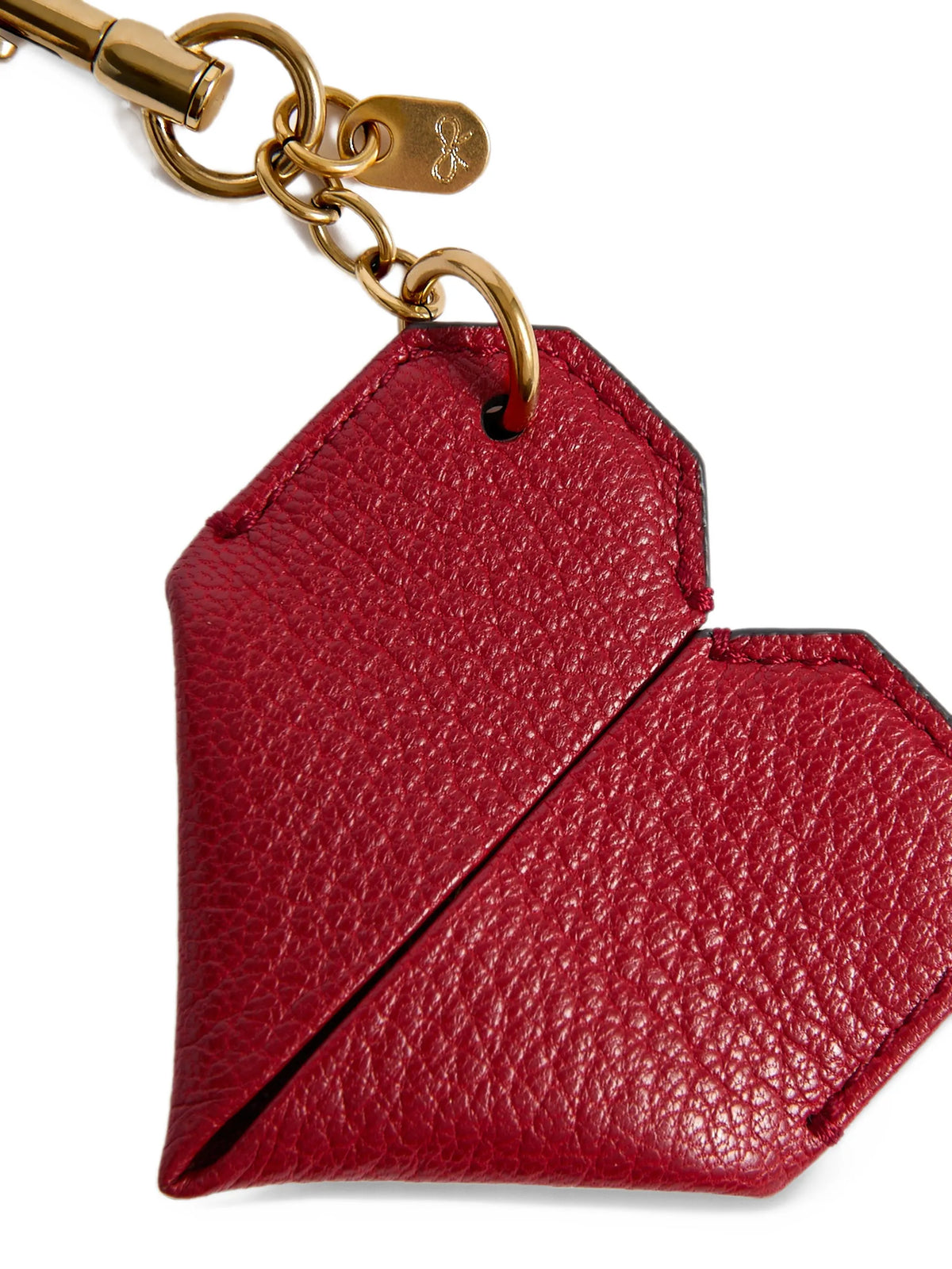 origami-heart leather keychain