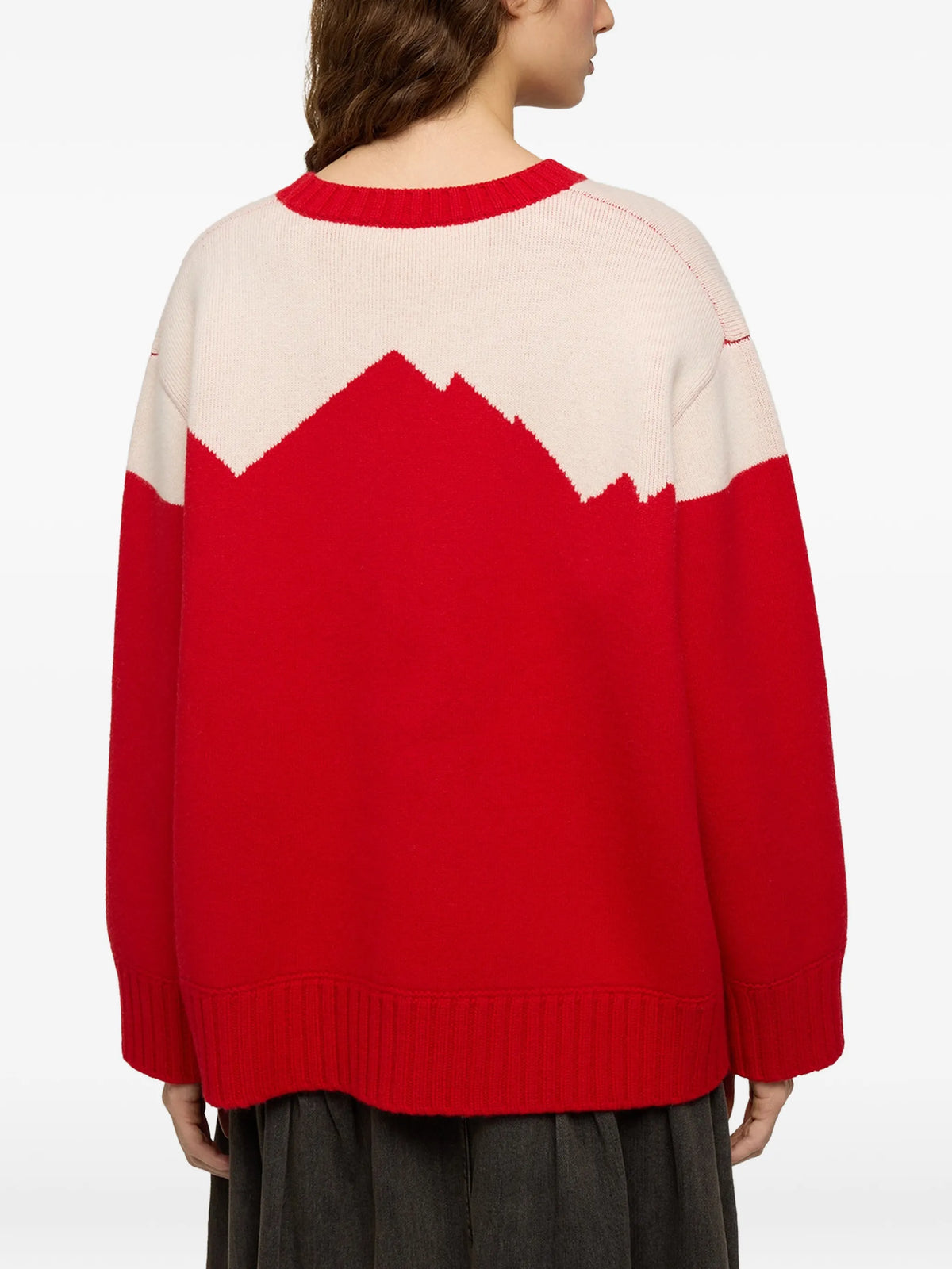 logo-intarsia mountain-pattern sweater