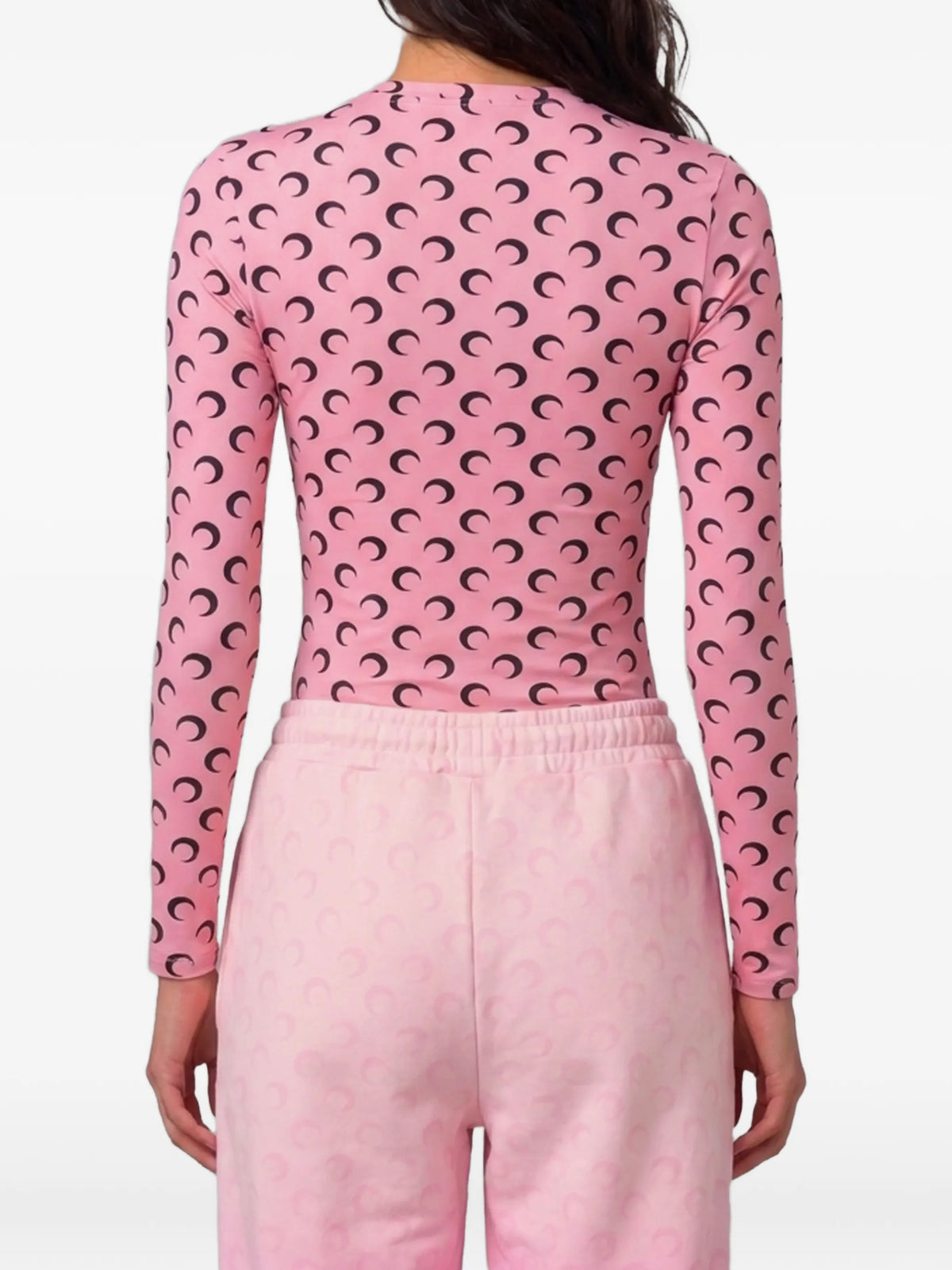 Moon printed jersey long sleeves crewneck top