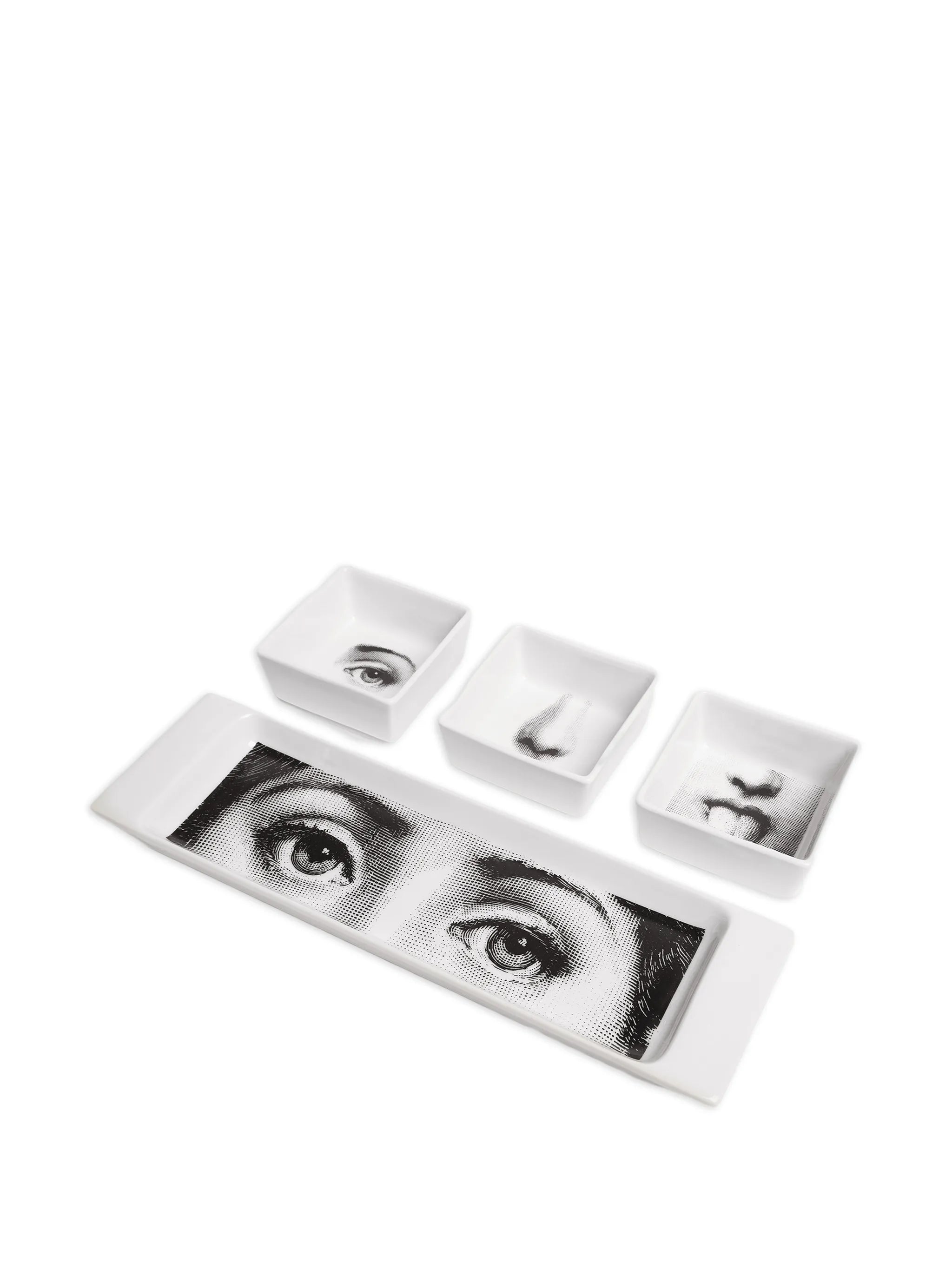 face print serving dishes (set of 4)