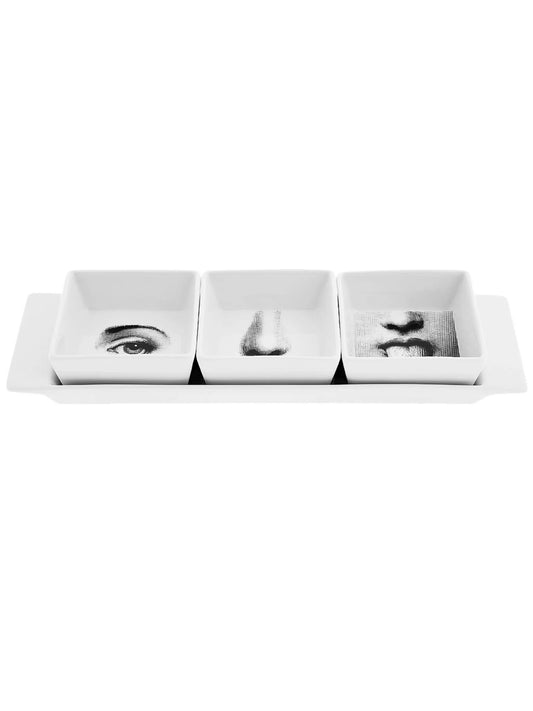 face print serving dishes (set of 3)