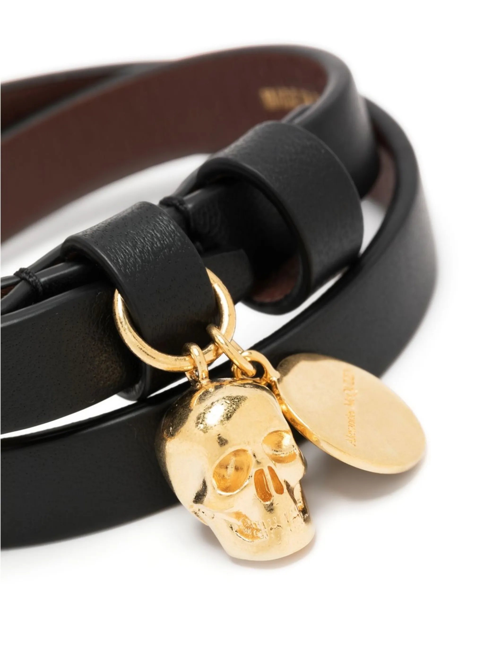 double-wrap skull-charm bracelet