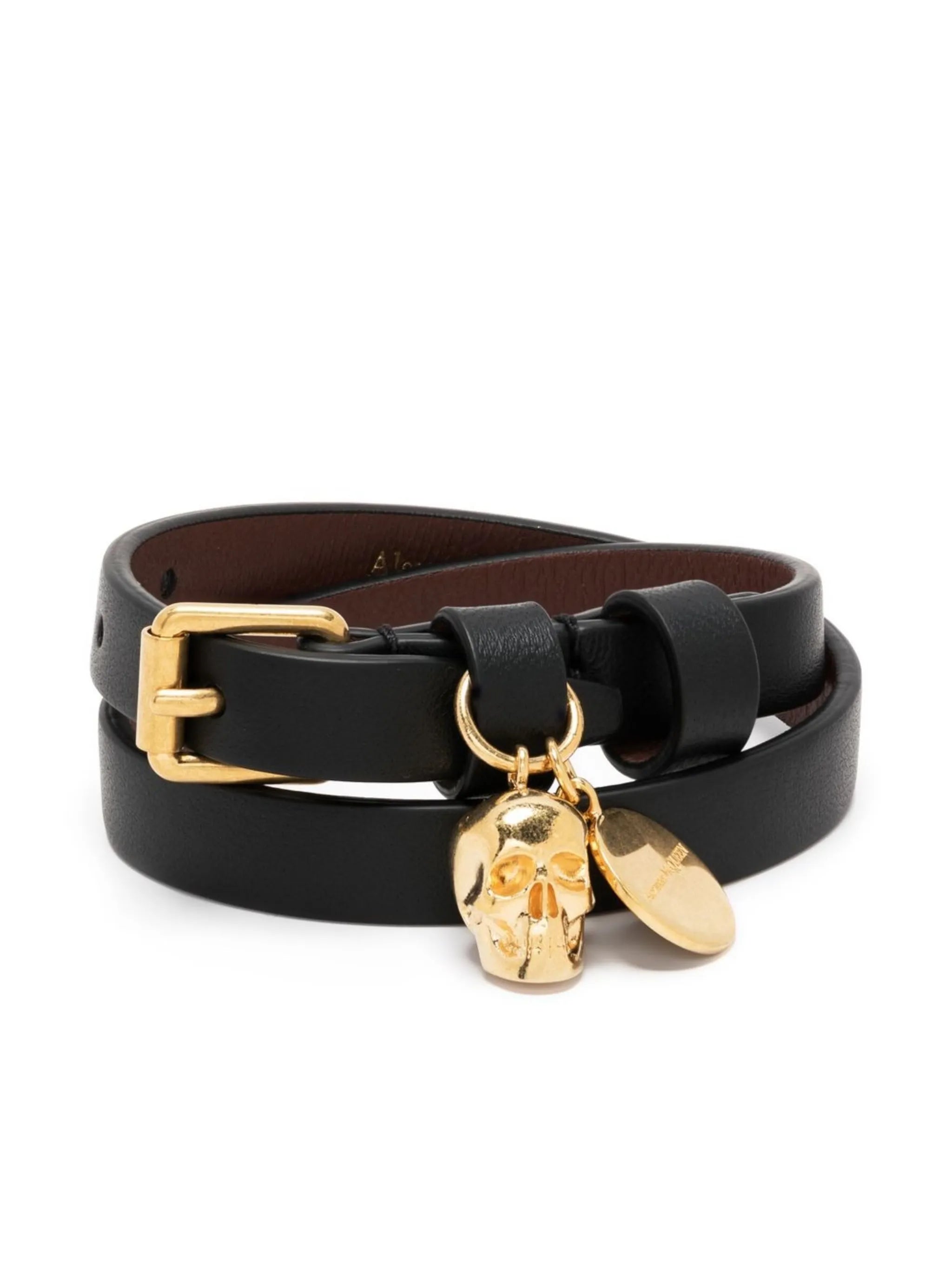 double-wrap skull-charm bracelet
