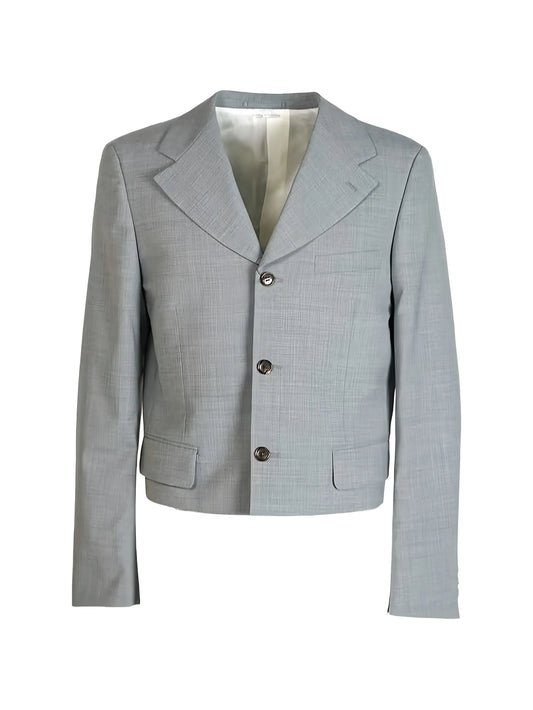 mélange-effect single-breasted blazer