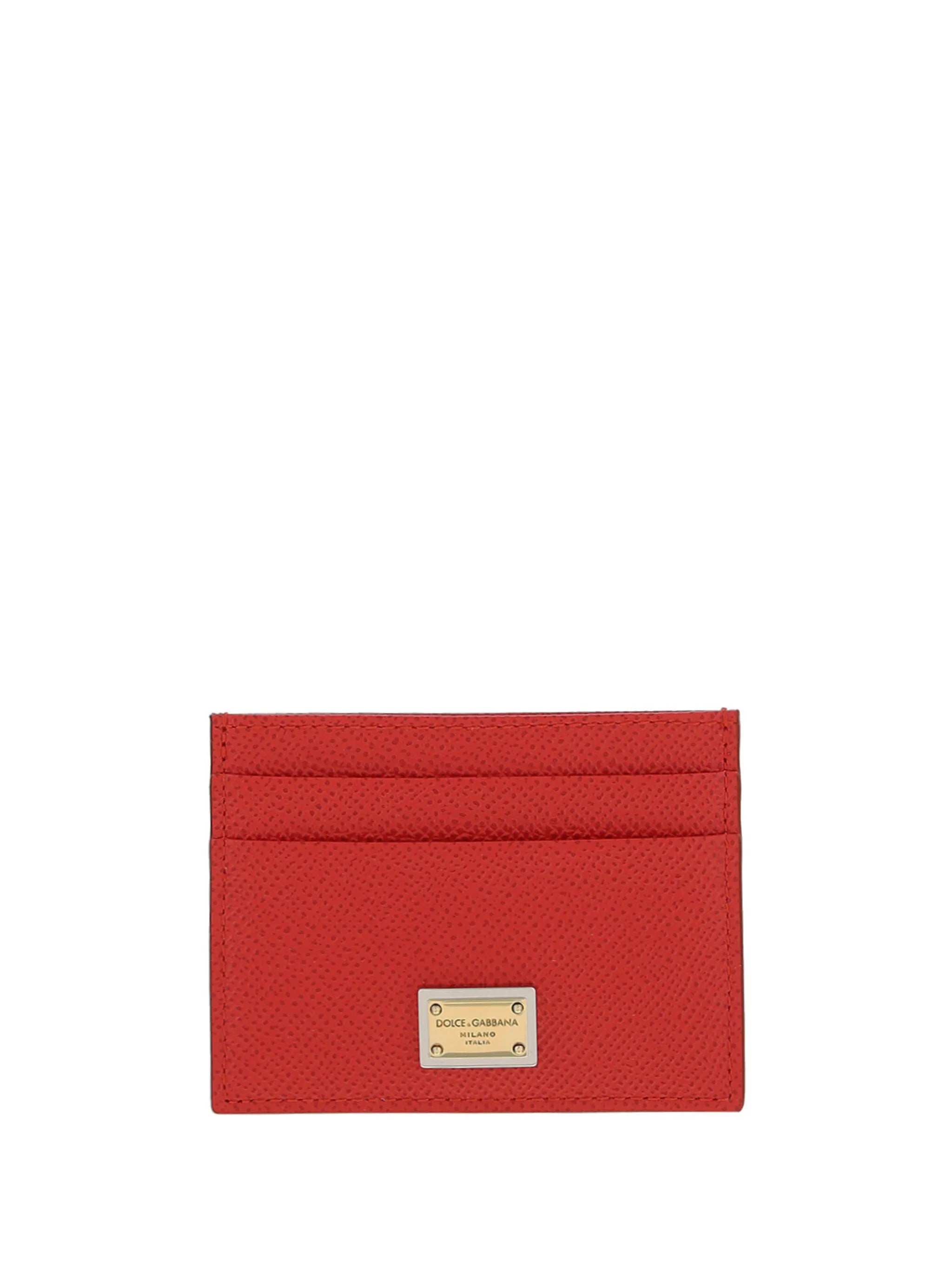 logo-tag leather card holder
