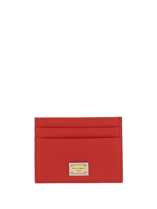 logo-tag leather card holder
