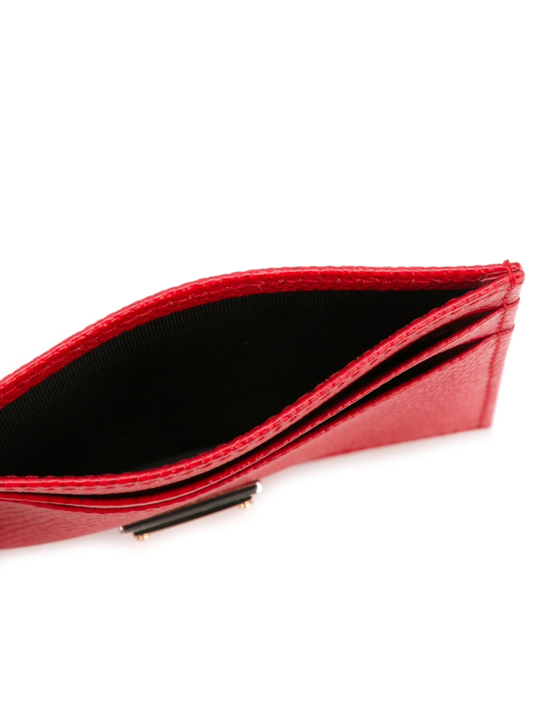 logo-tag leather card holder