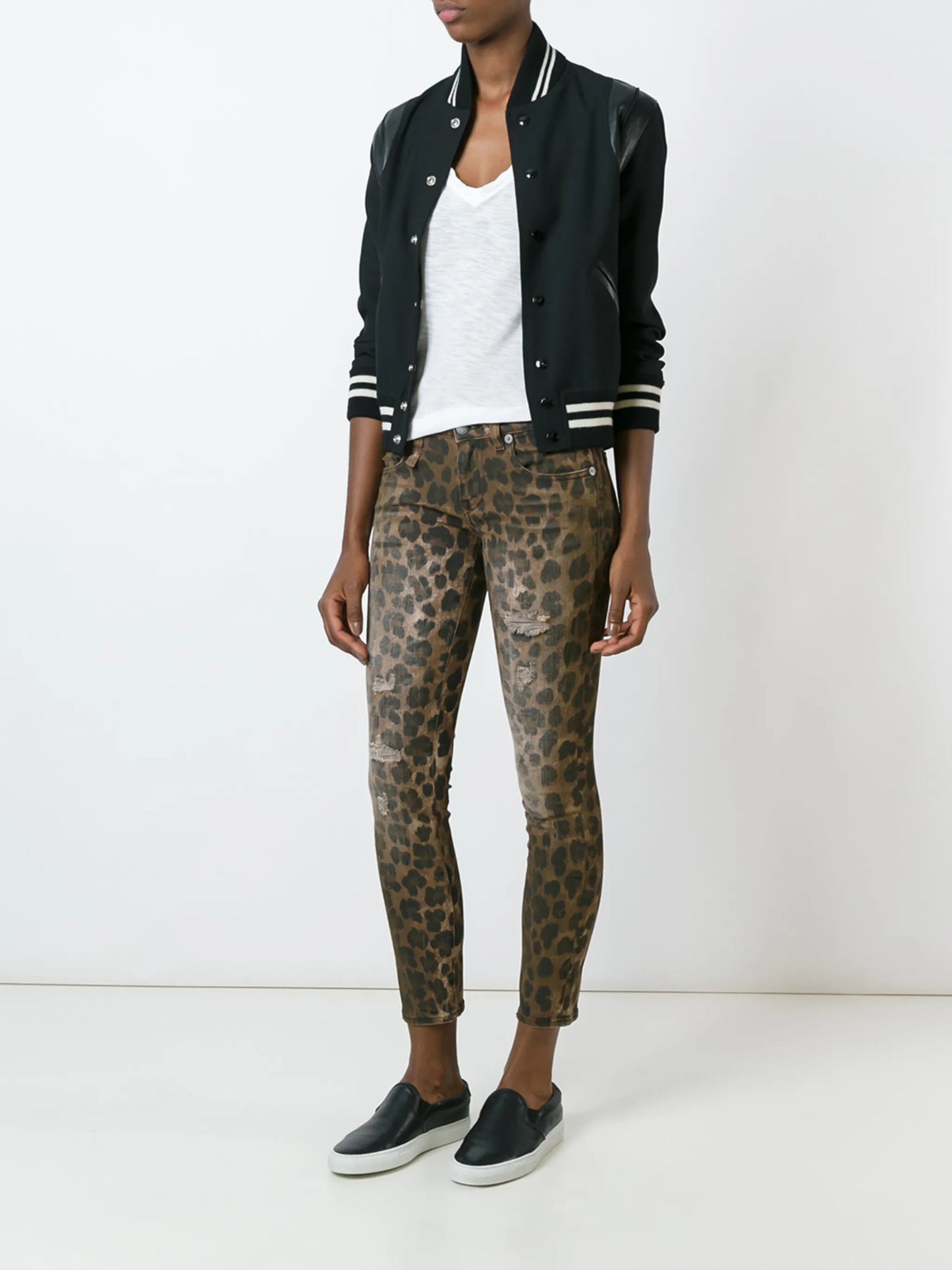 leopard print skinny jeans