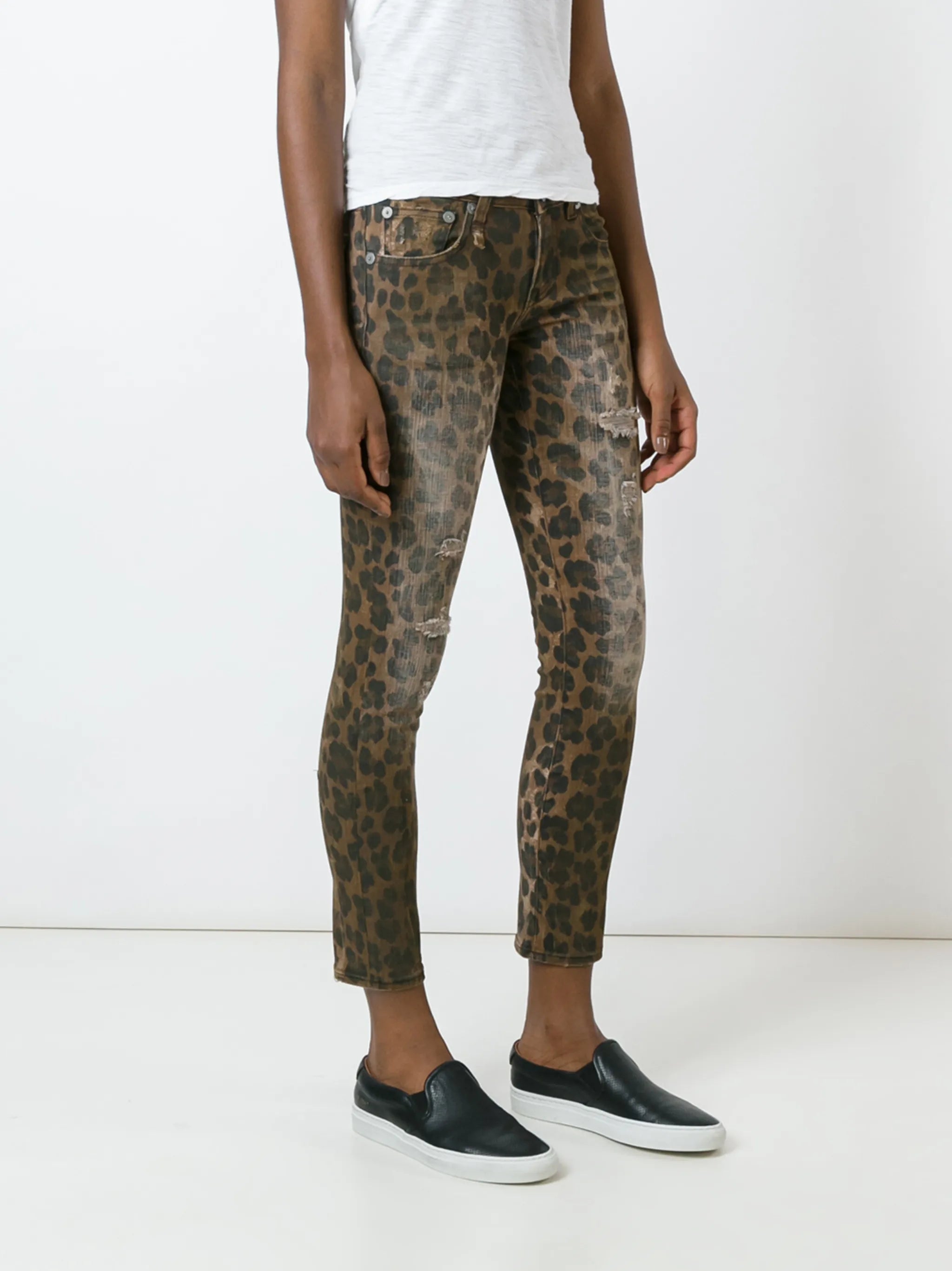 leopard print skinny jeans