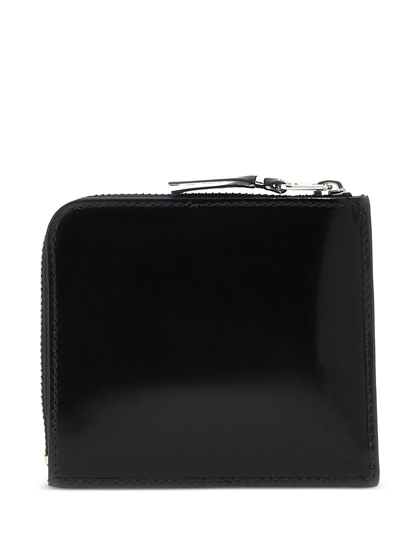 glossy half-zip wallet