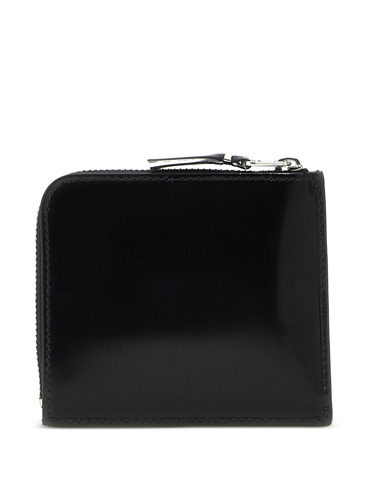 glossy half-zip wallet