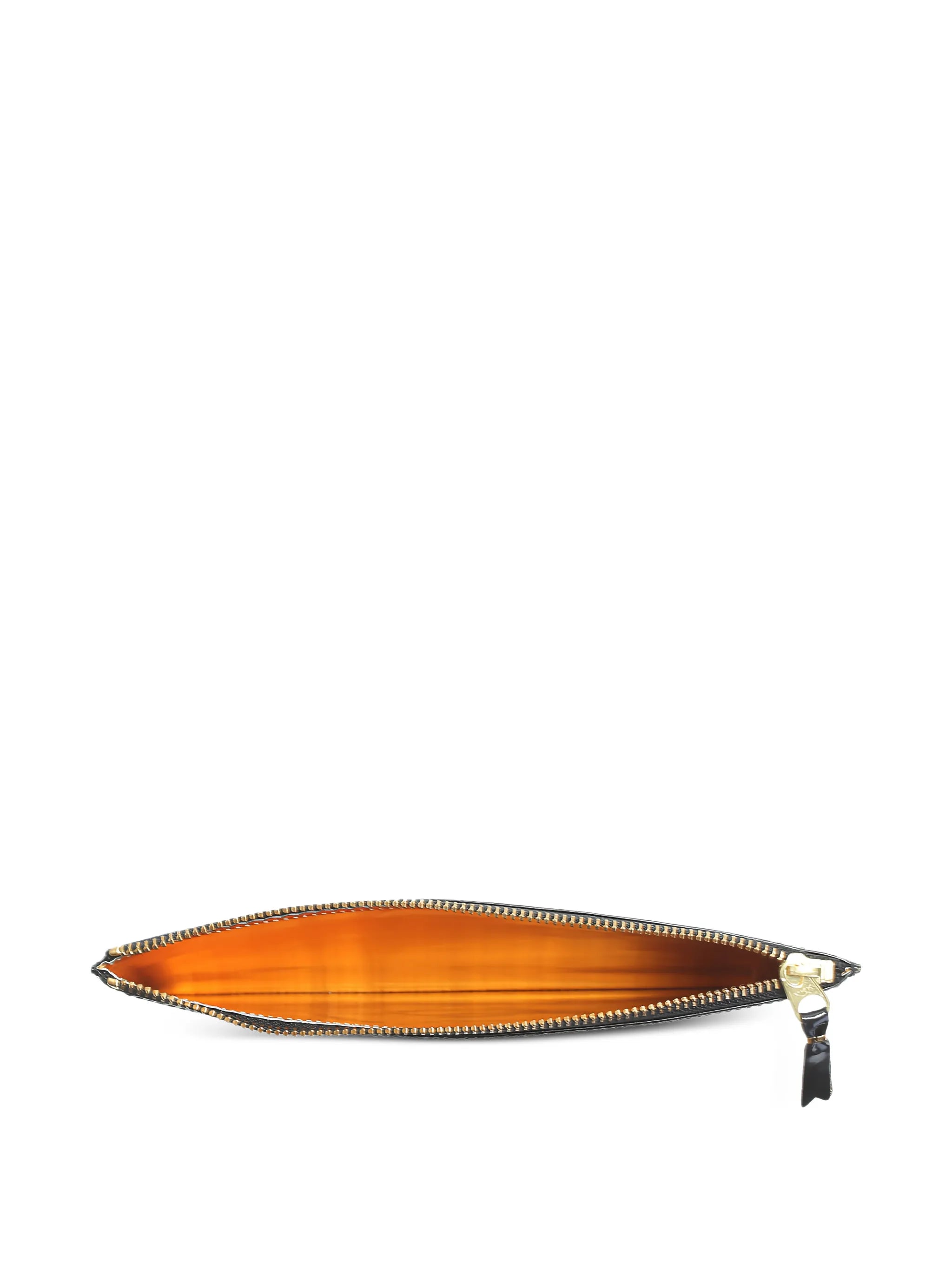 logo-debossed leather clutch