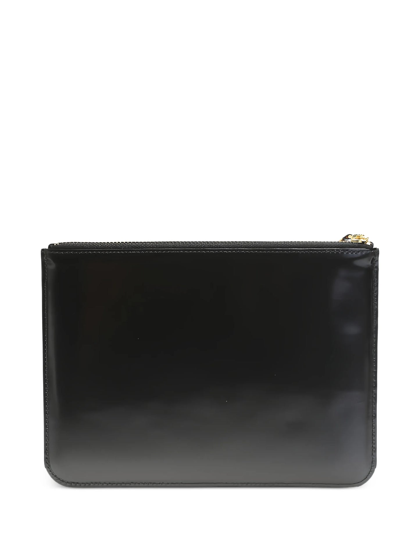 logo-debossed leather clutch