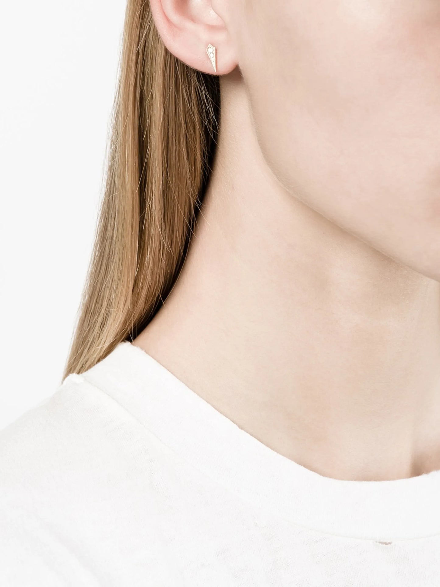 18kt gold 'Kite' diamond stud earrings