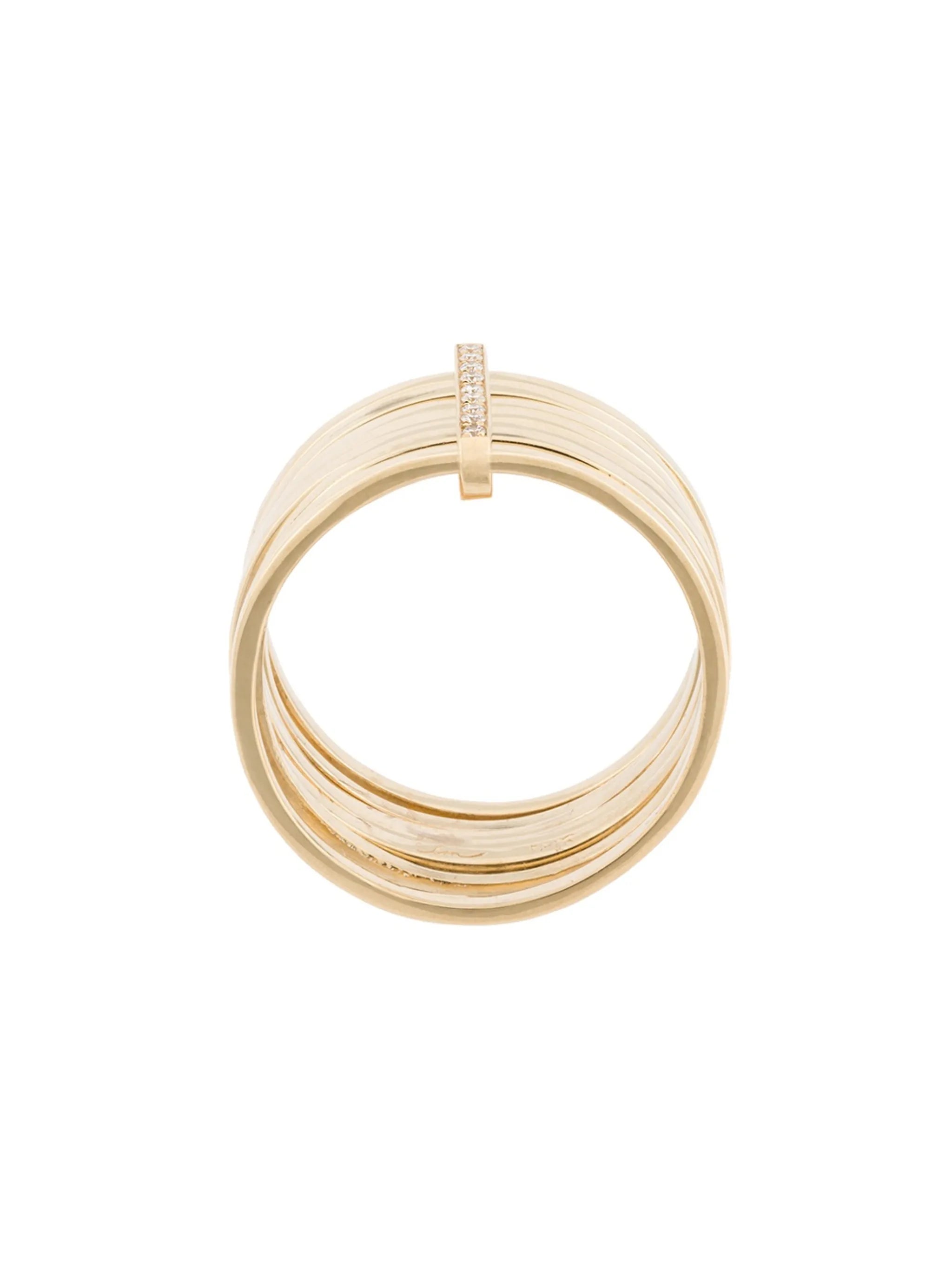 18kt gold '7 Day' ring with diamonds