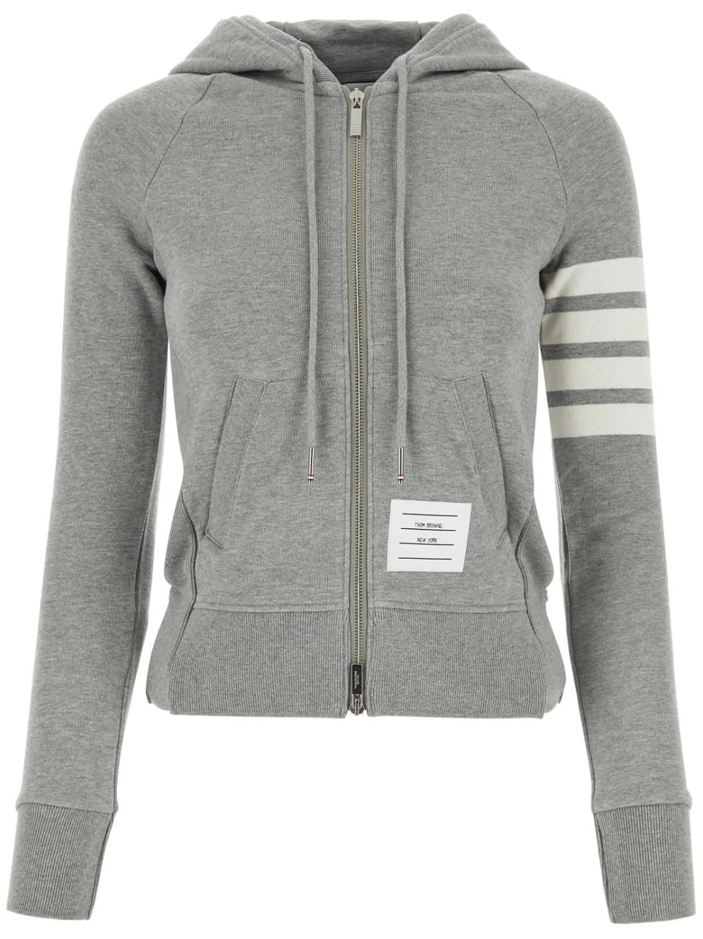 4-Bar striped cotton hoodie