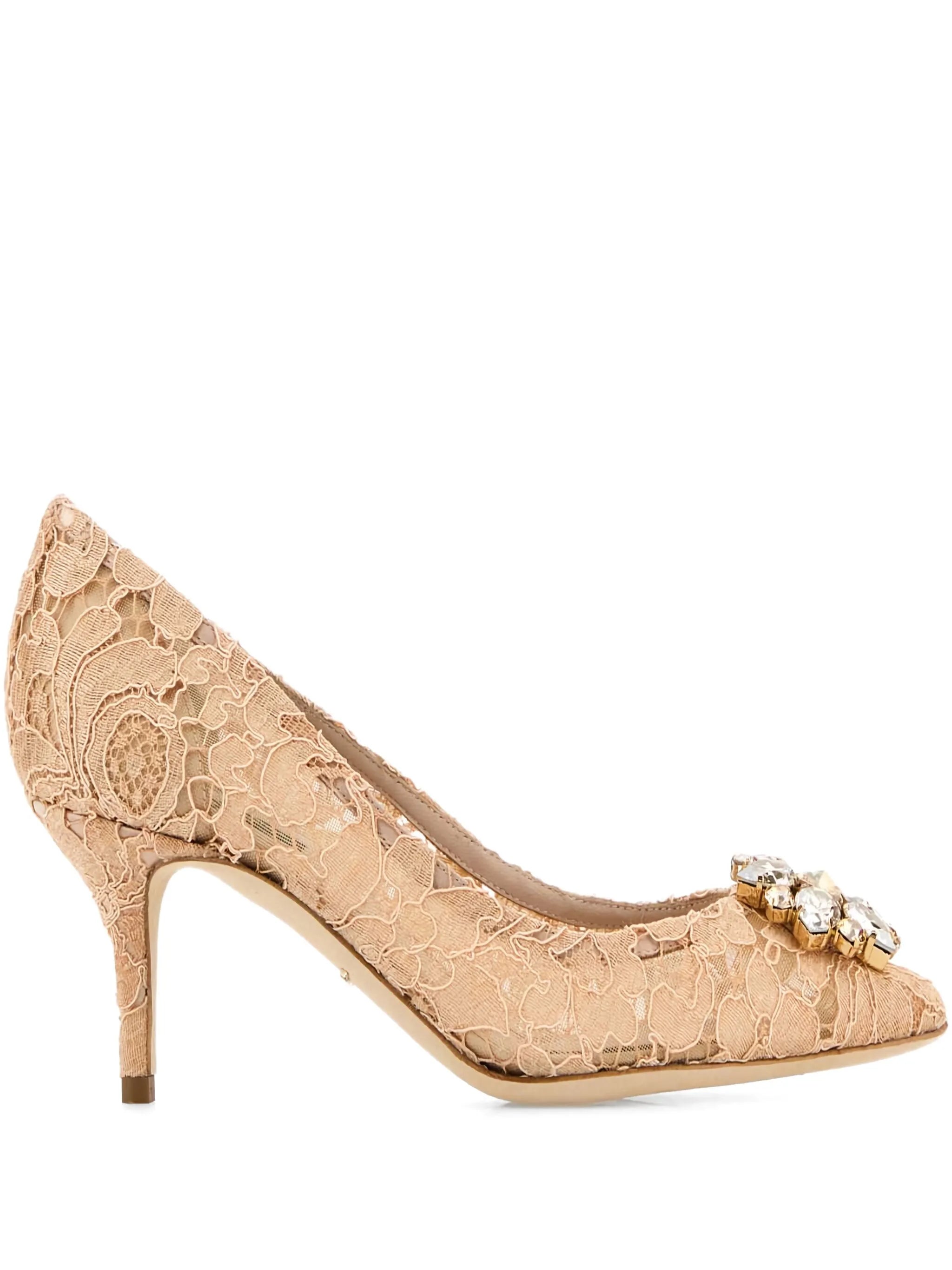 Bellucci rainbow lace brooch-detail pumps