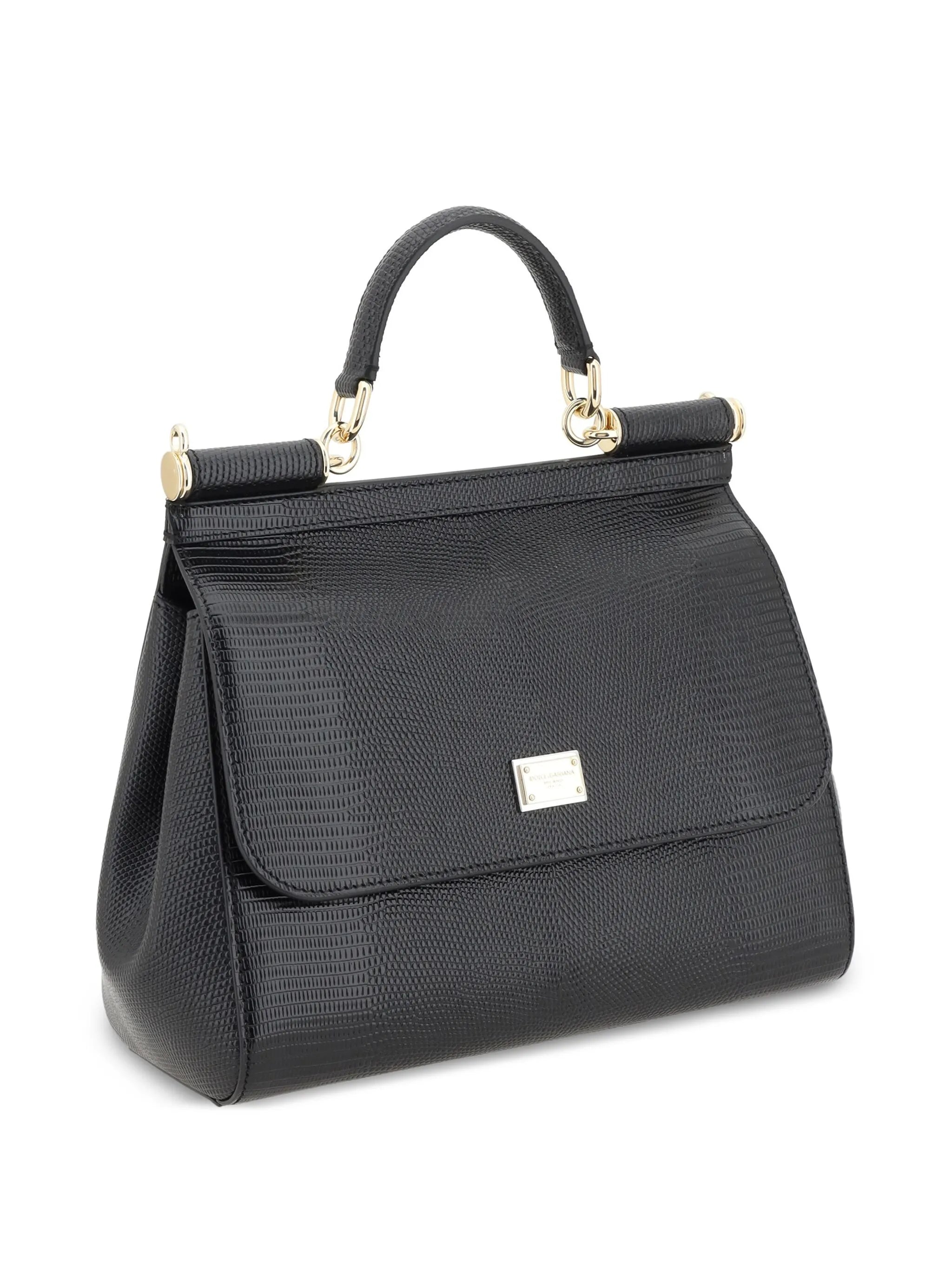 large Sicily iguana-print top-handle bag