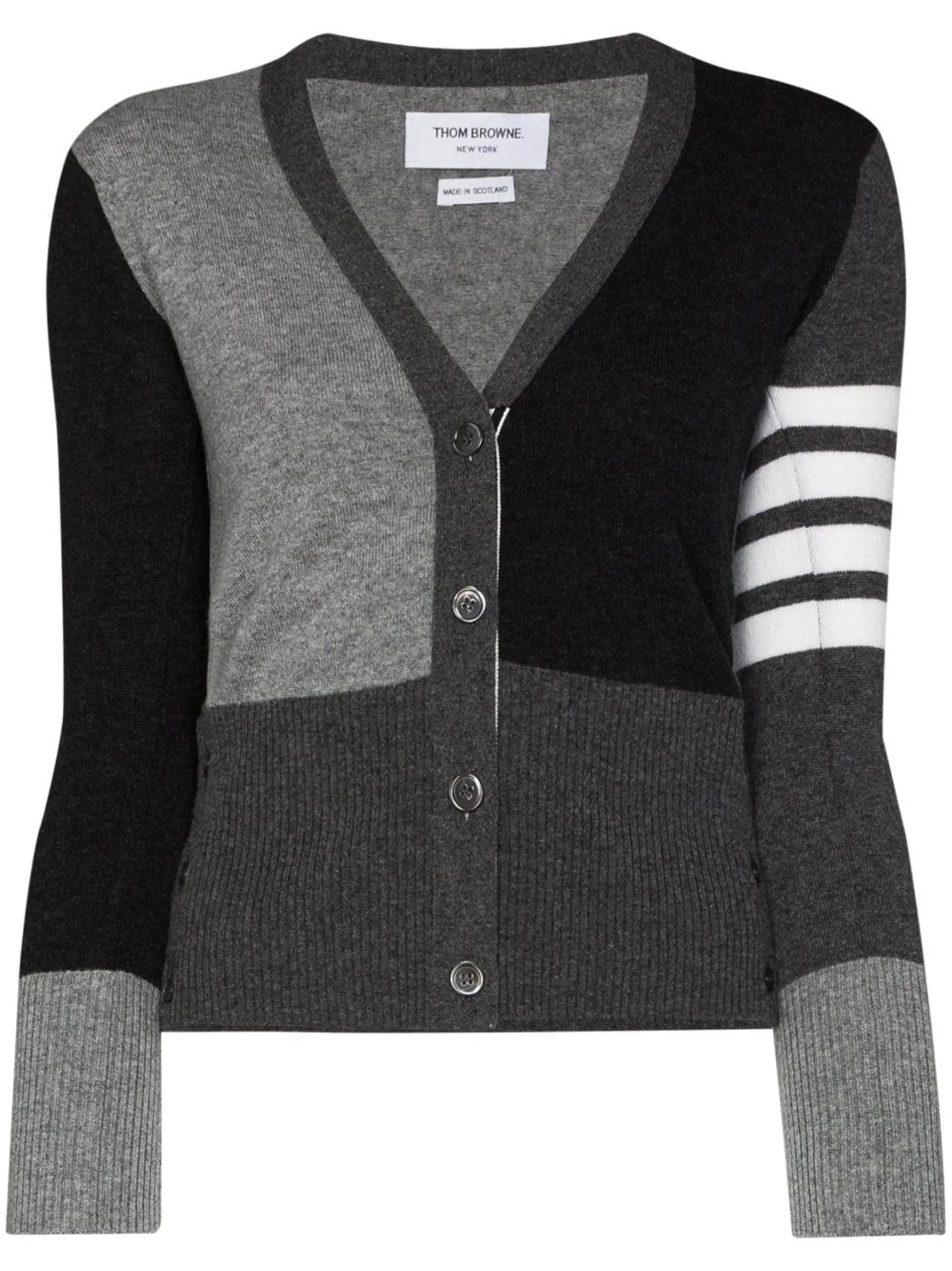 monochrome block cashmere cardigan