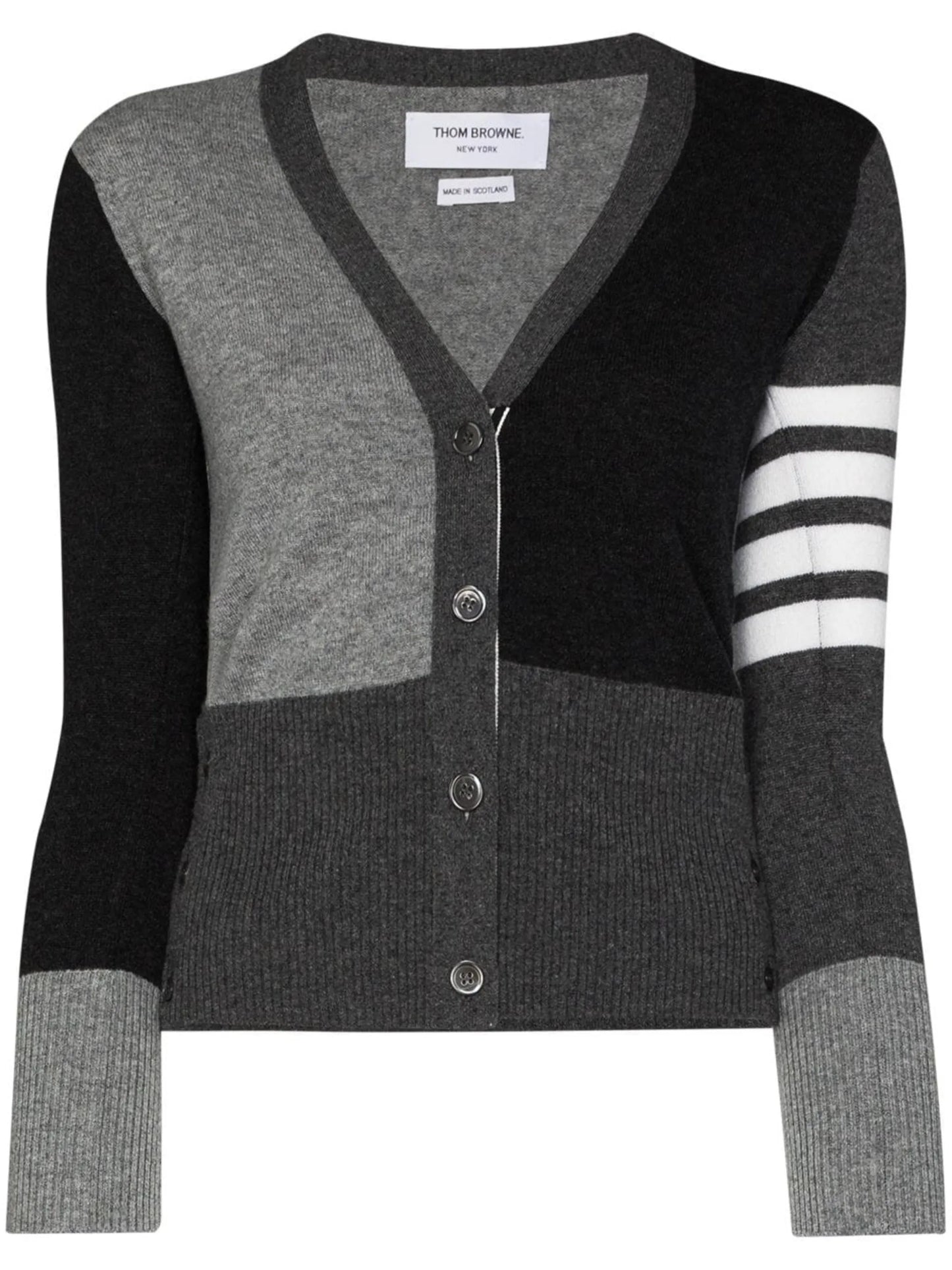 monochrome block cashmere cardigan
