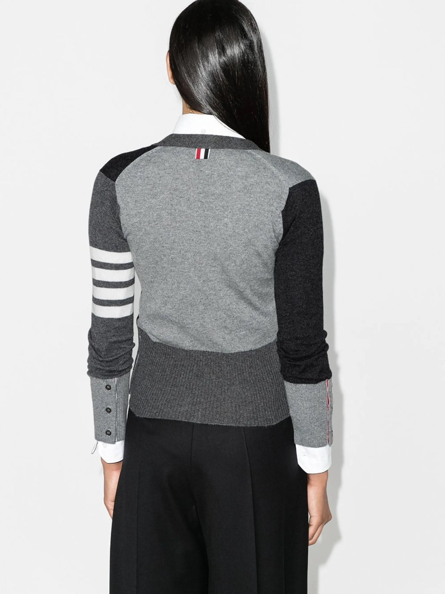 monochrome block cashmere cardigan