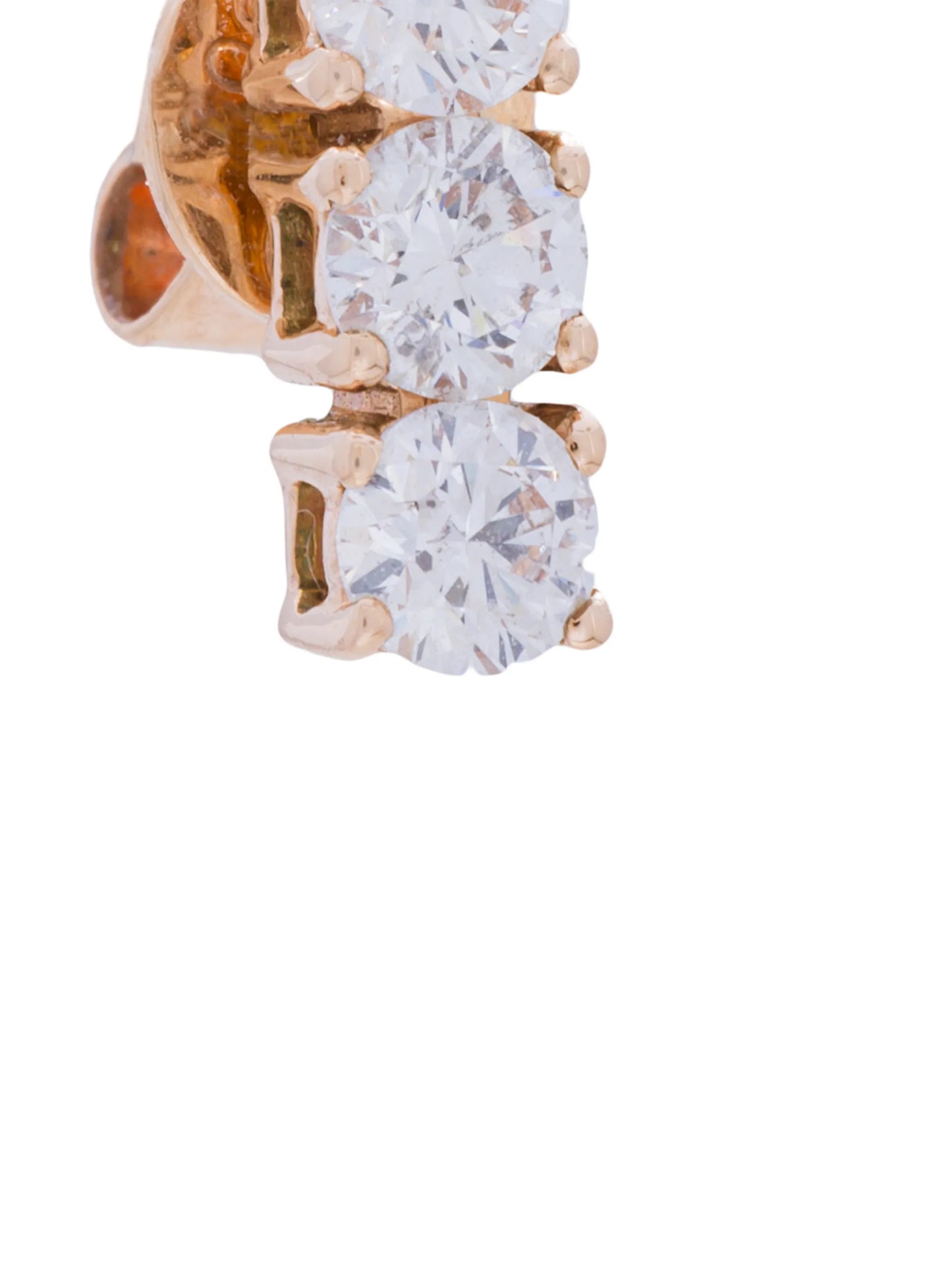 18kt rose gold triple stud diamond earrings