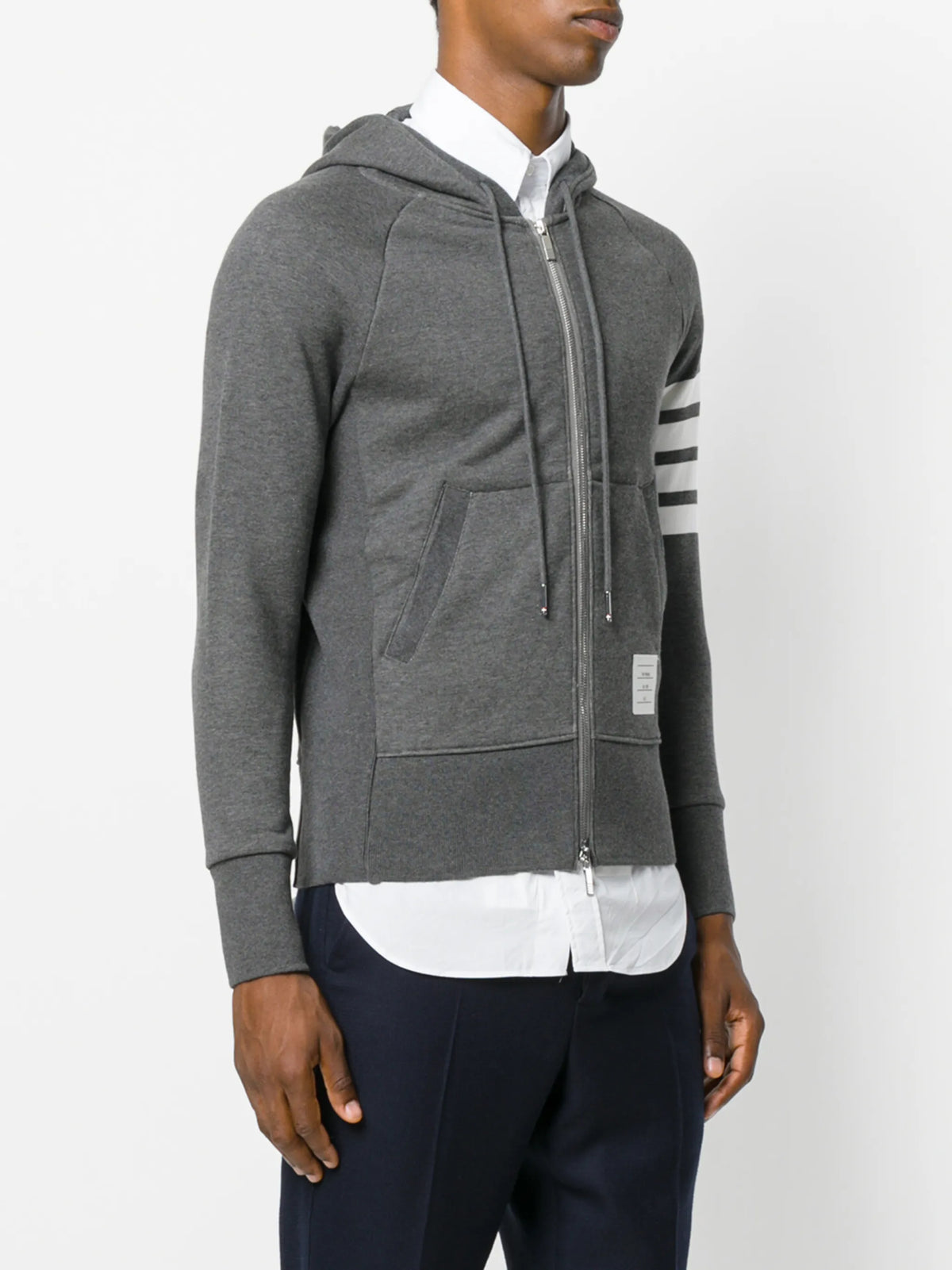 classic loopback 4-Bar zip-up hoodie