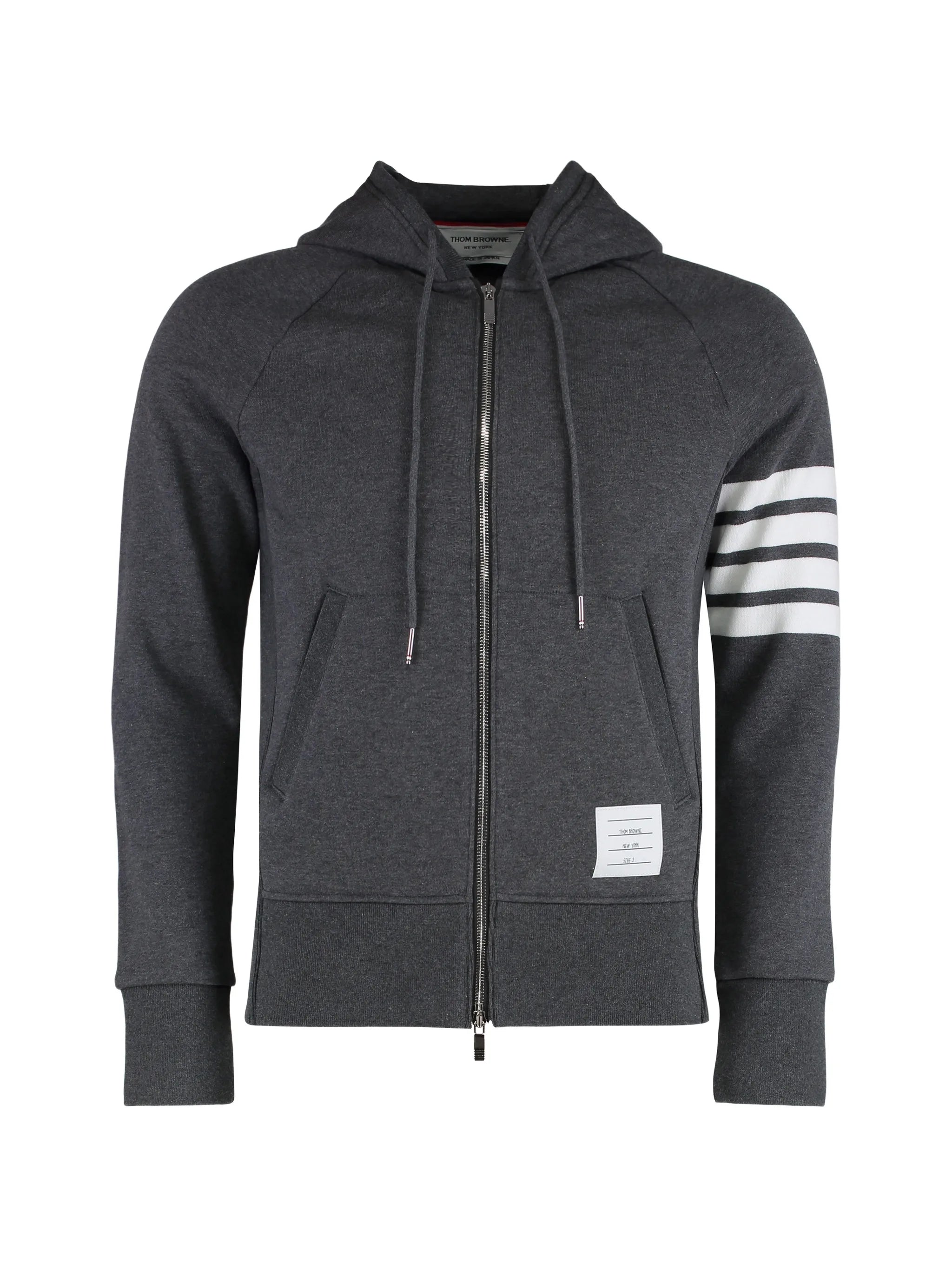 classic loopback 4-Bar zip-up hoodie