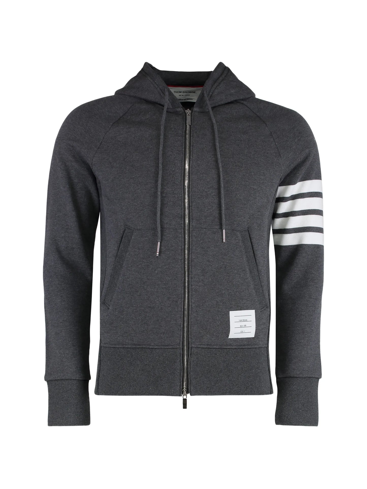 classic loopback 4-Bar zip-up hoodie