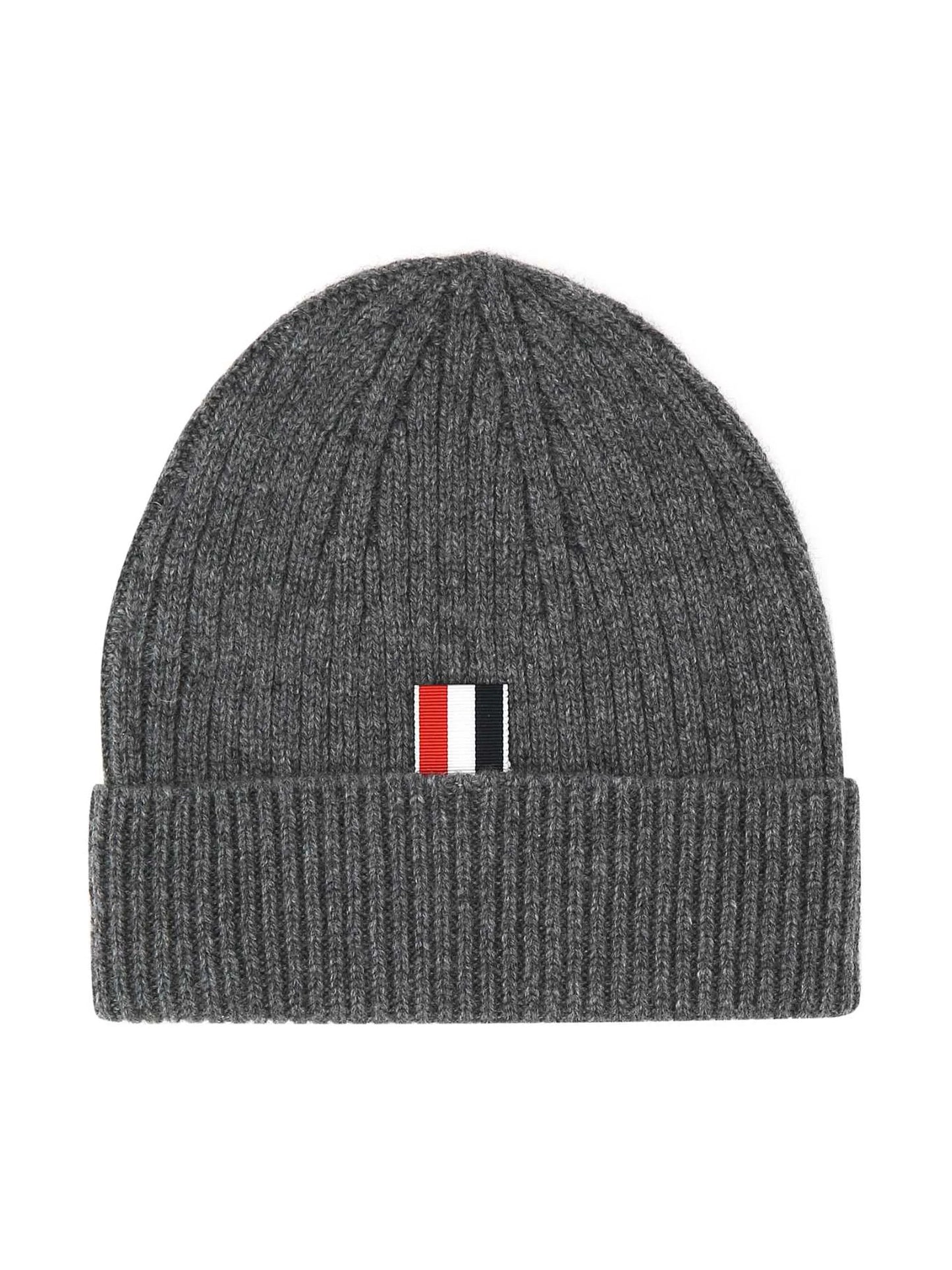 cashmere ribbed-knit beanie