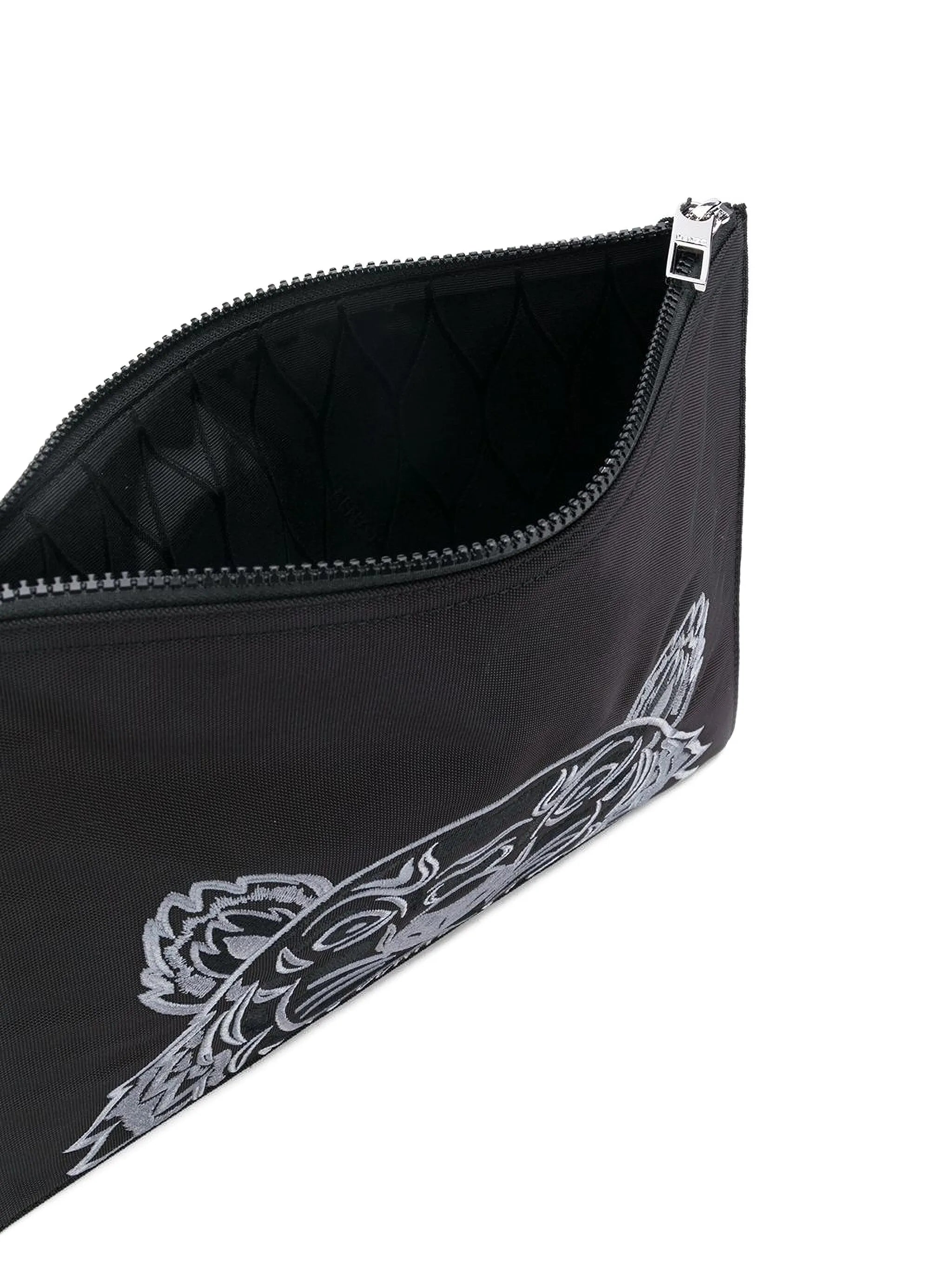 A4 Tiger embroidered clutch bag