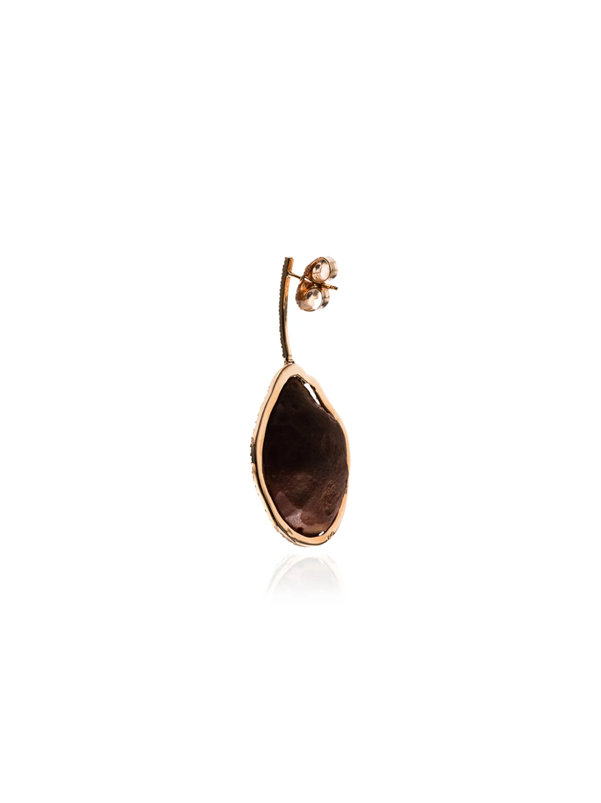 18kt rose gold diamond stone earrings