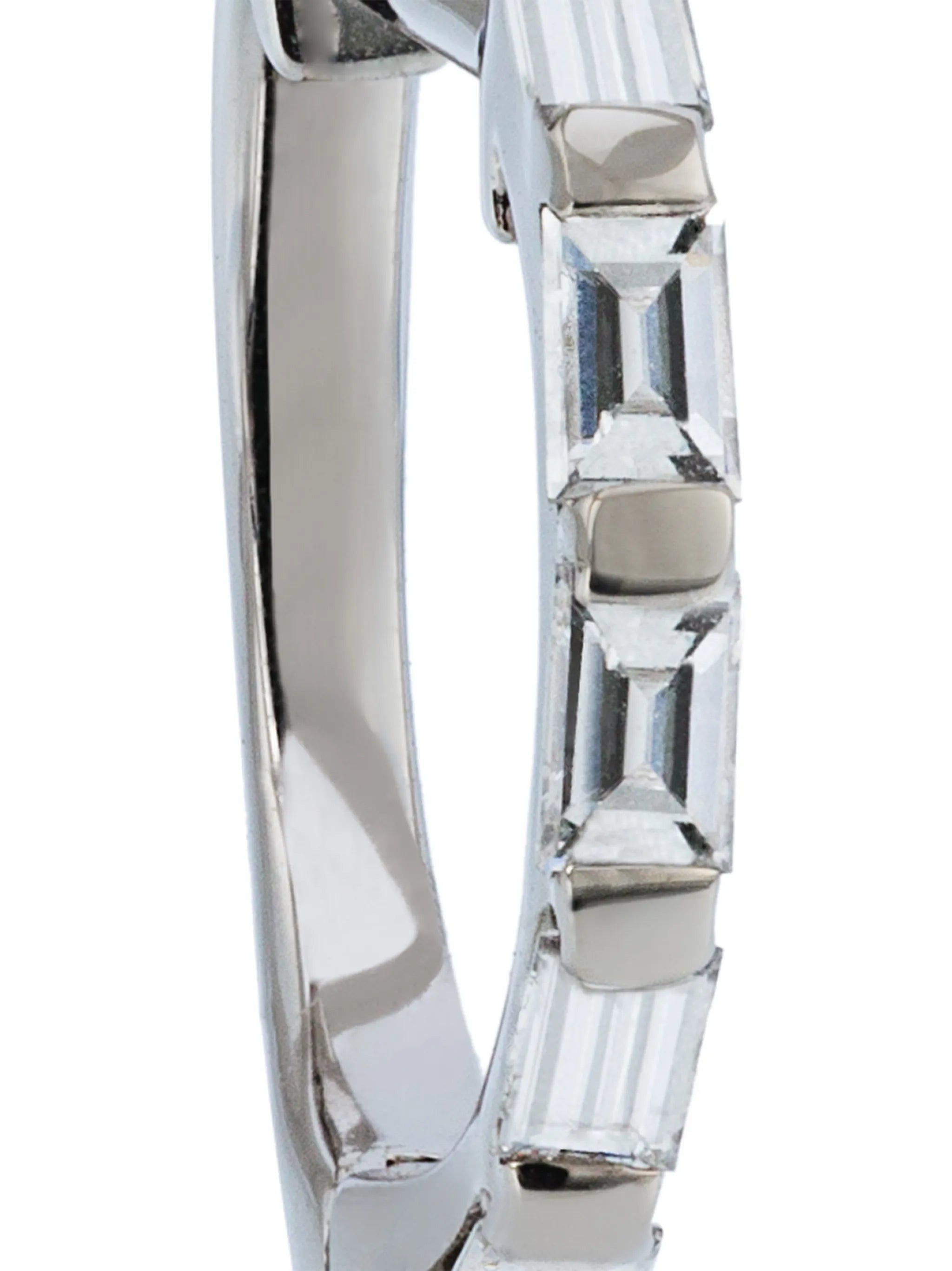 white gold mini baguette diamond earrings