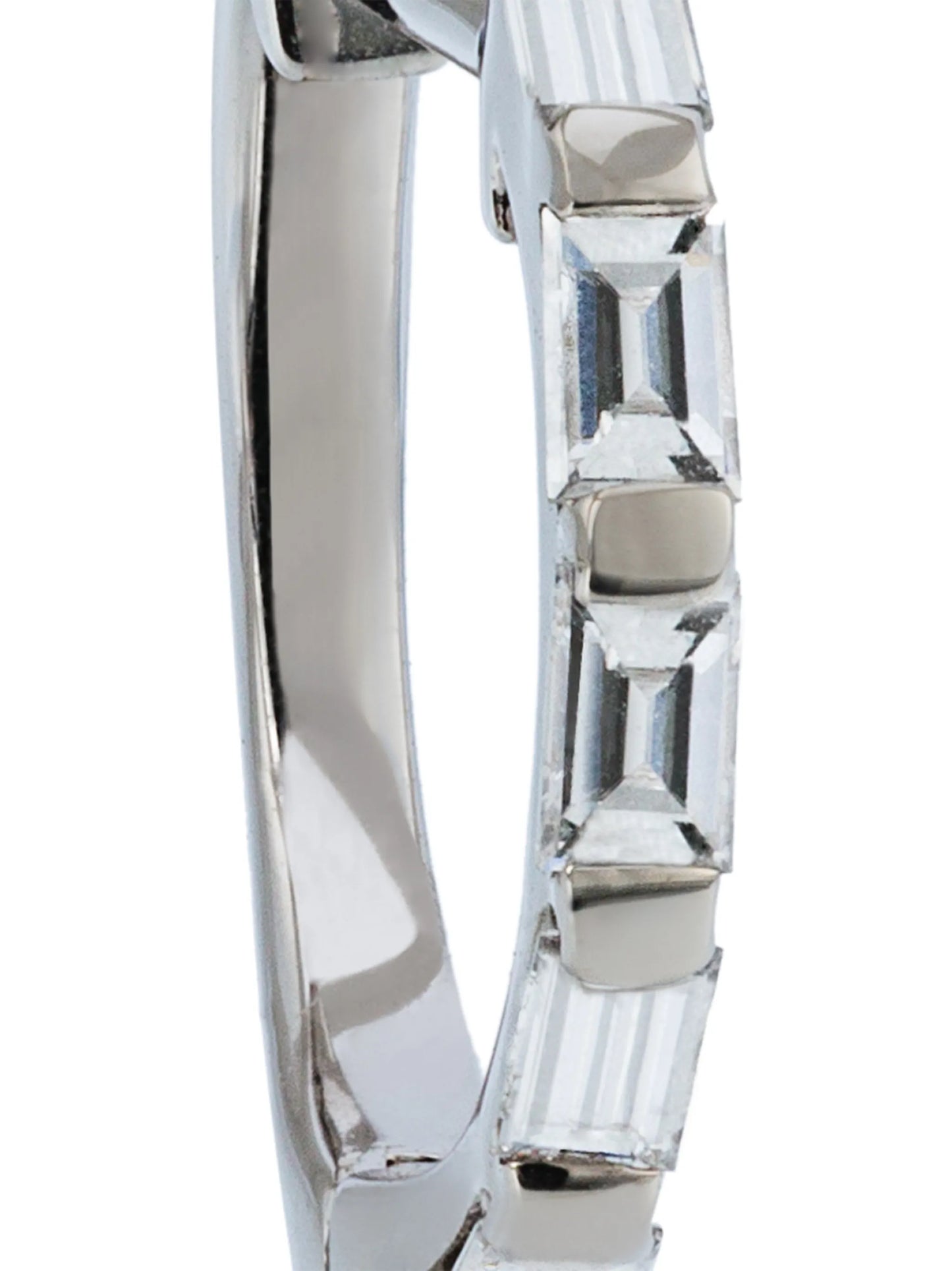 white gold mini baguette diamond earrings