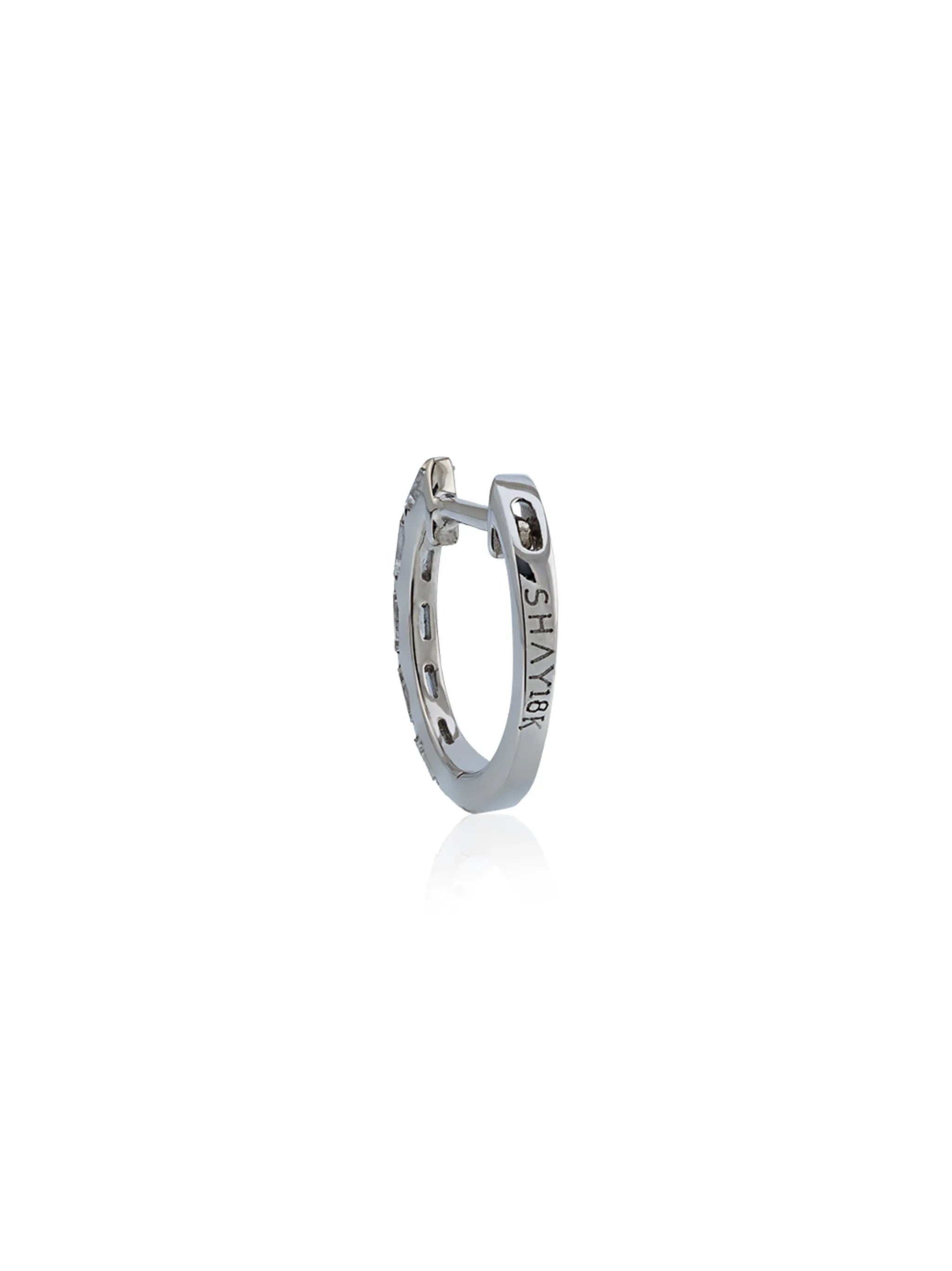 white gold mini baguette diamond earrings