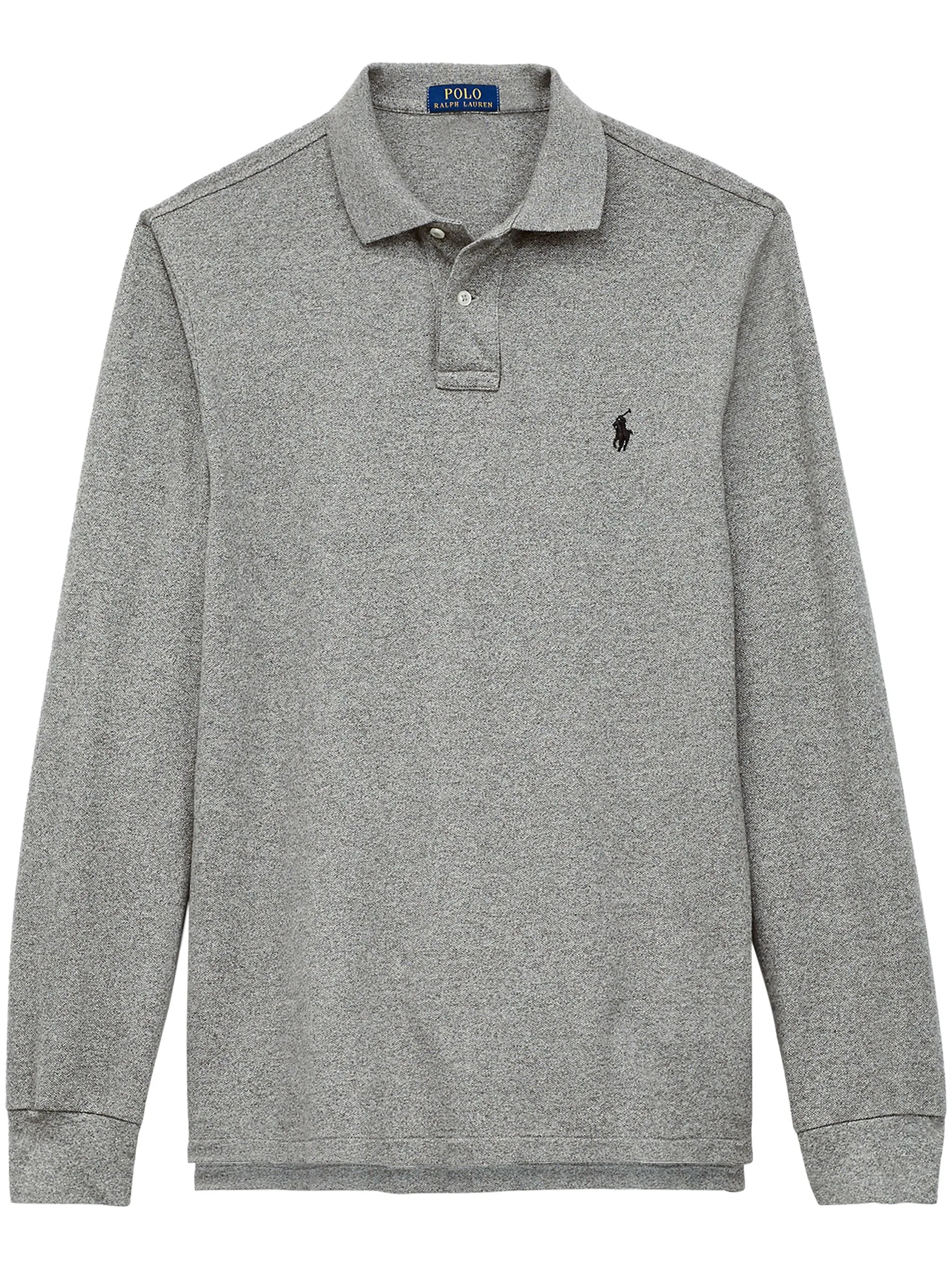 logo embroidered long-sleeve polo shirt