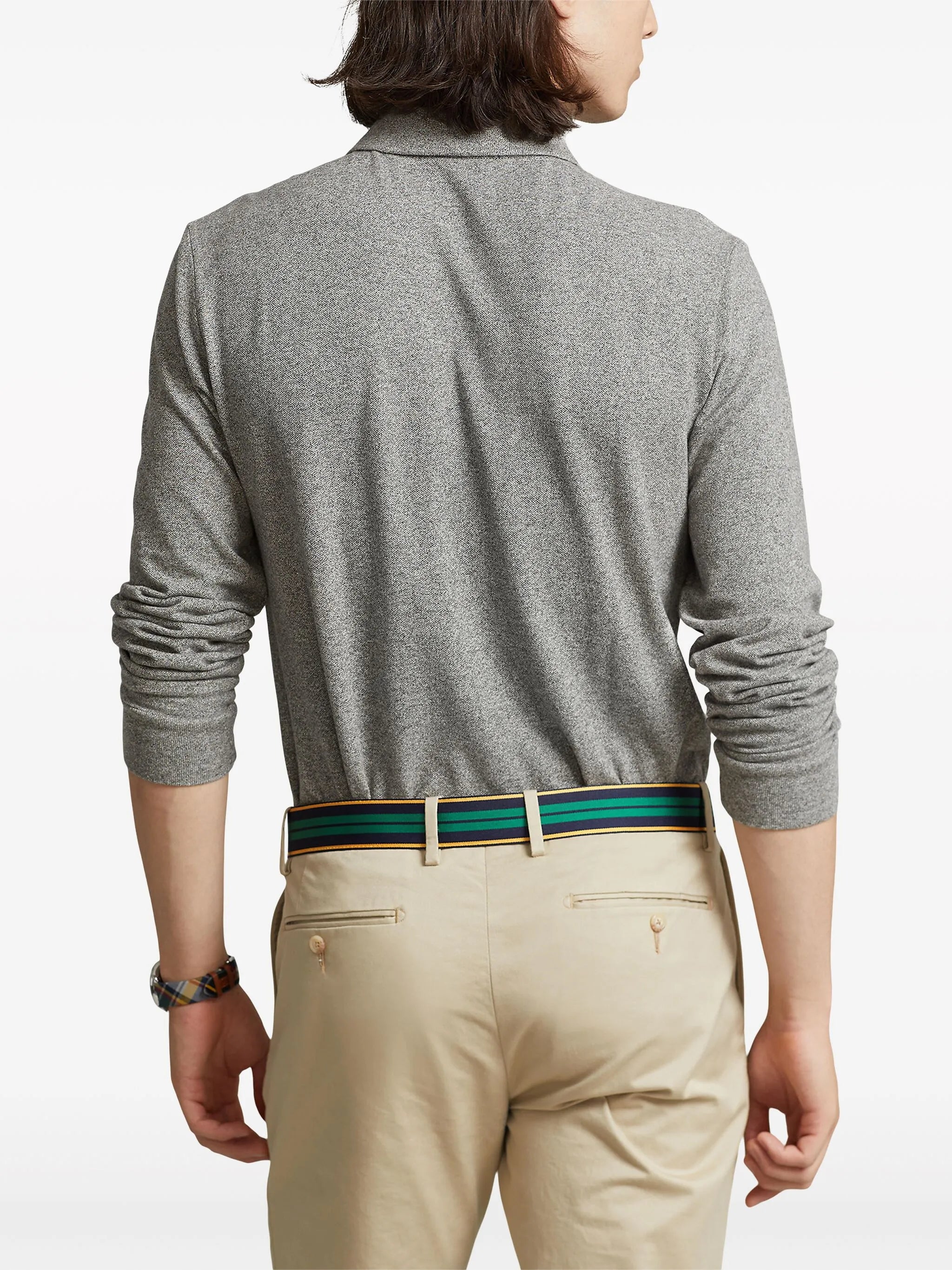 logo embroidered long-sleeve polo shirt