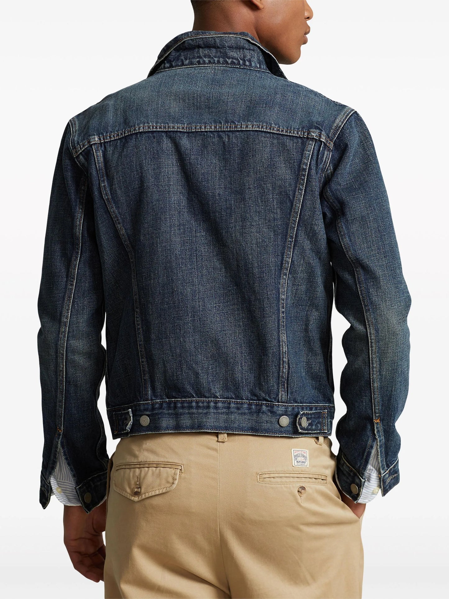 classic-collar cotton denim jacket