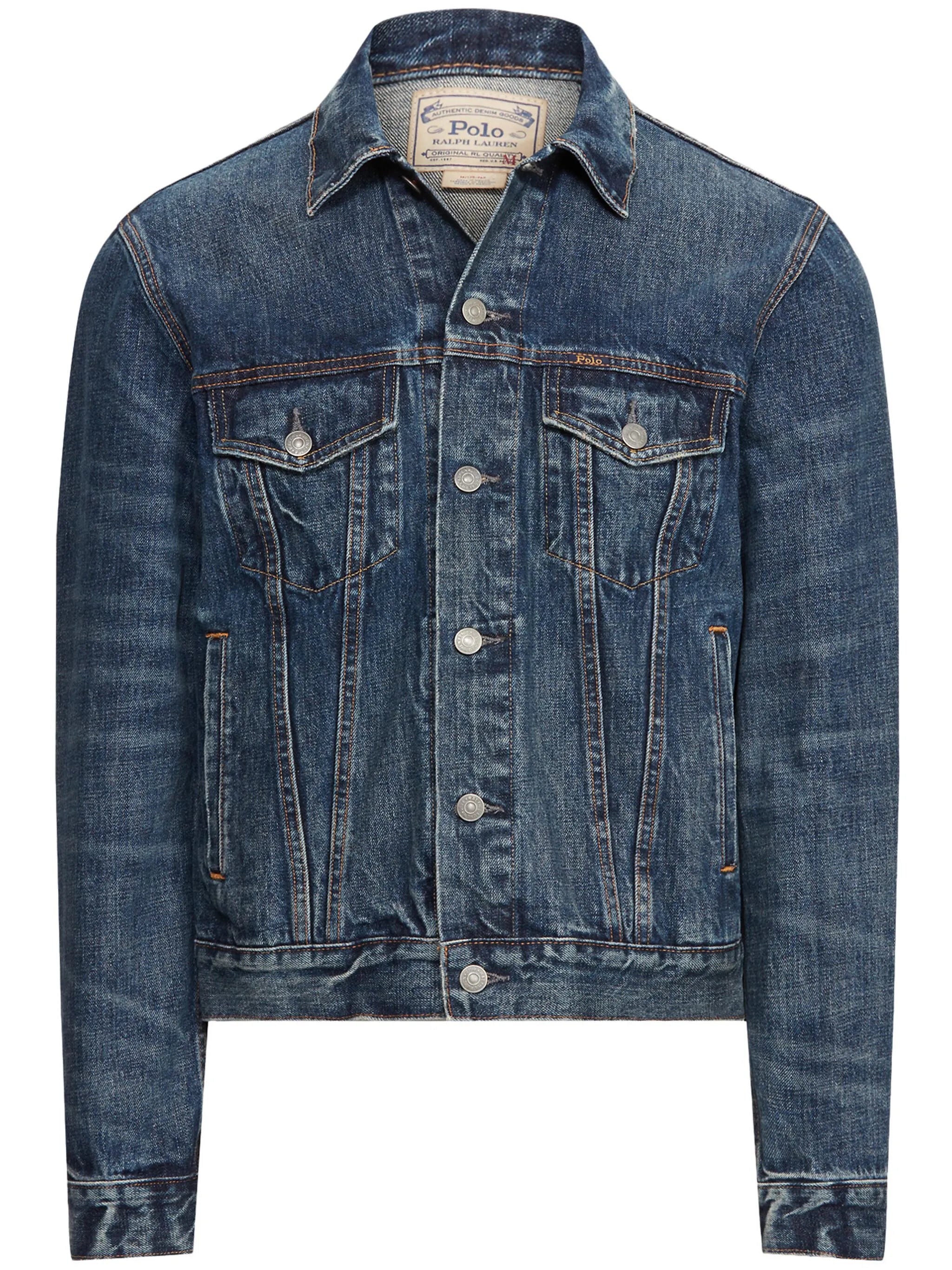 classic-collar cotton denim jacket