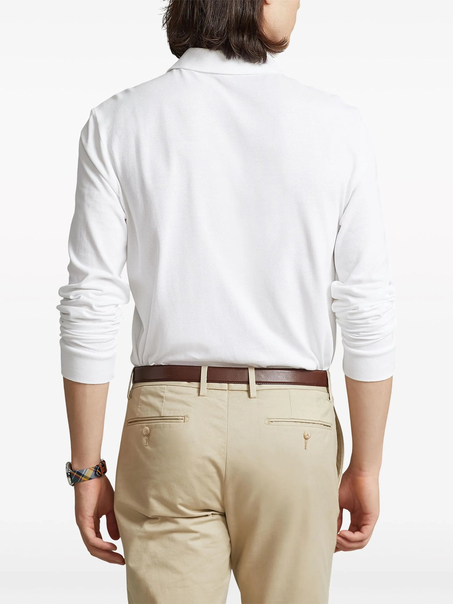 logo embroidered long-sleeve polo shirt