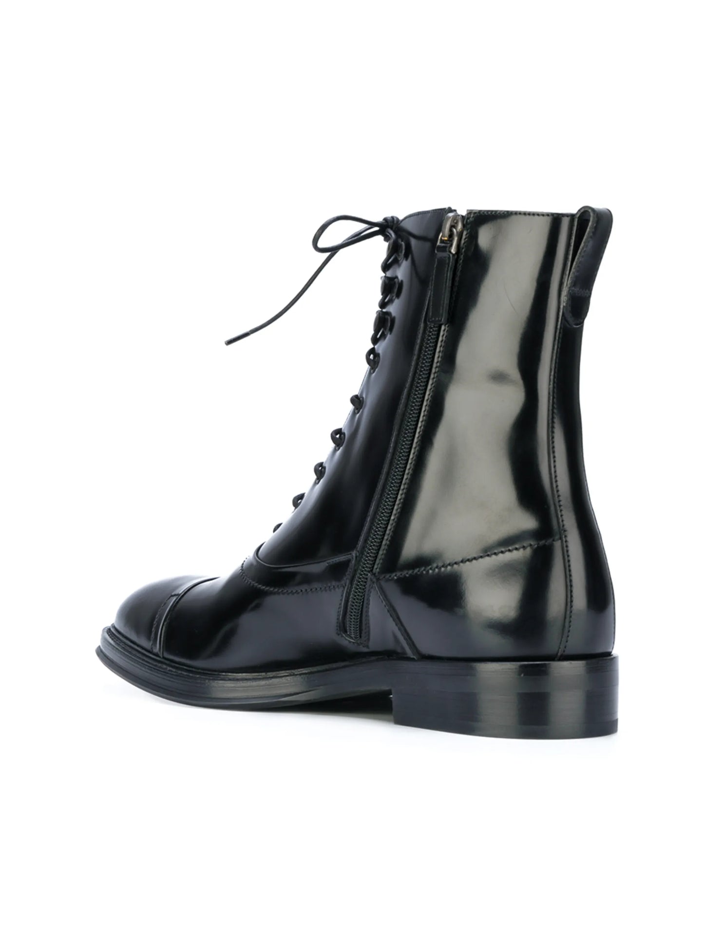 Nero glazed lace-up boots