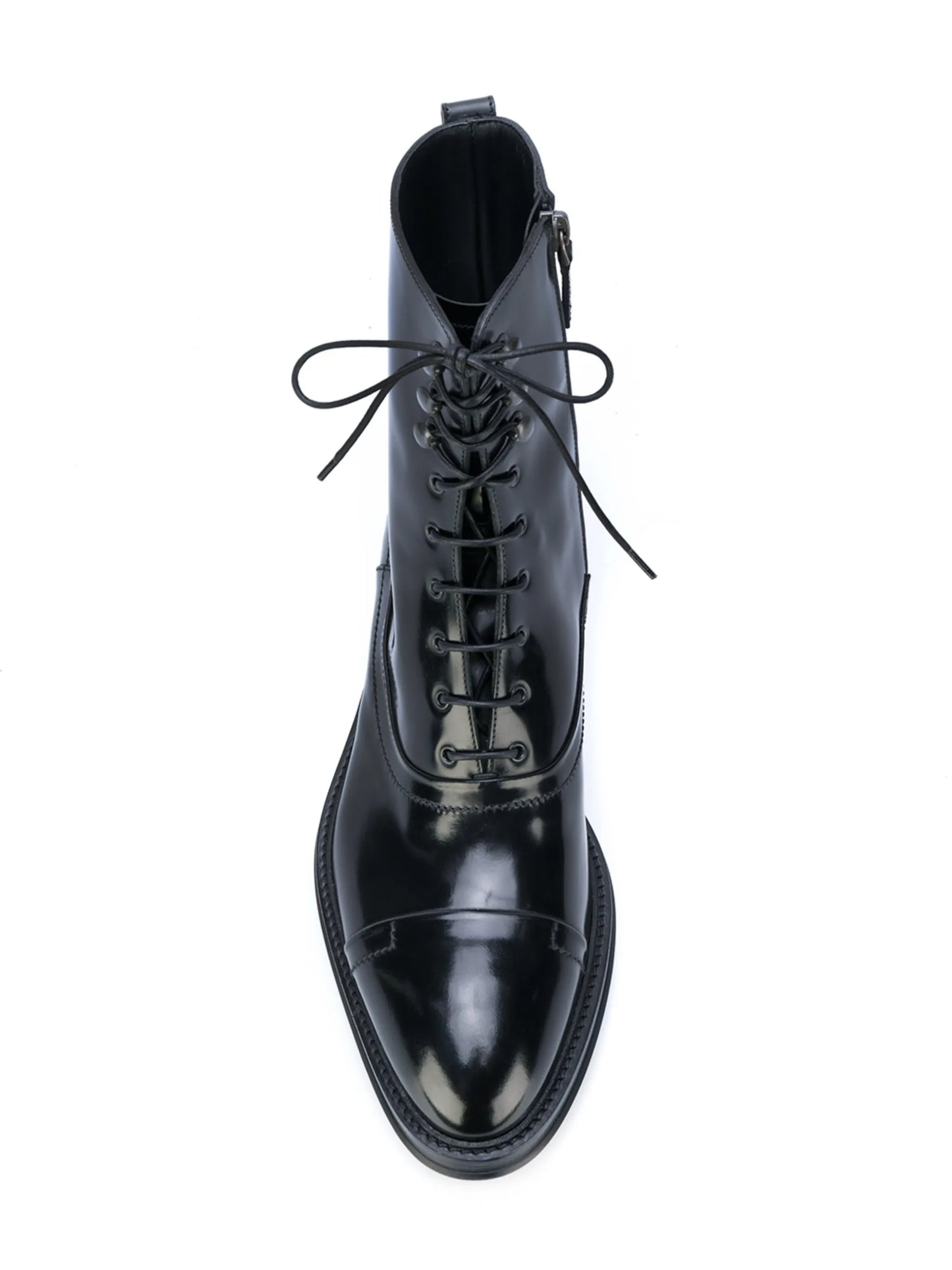 Nero glazed lace-up boots