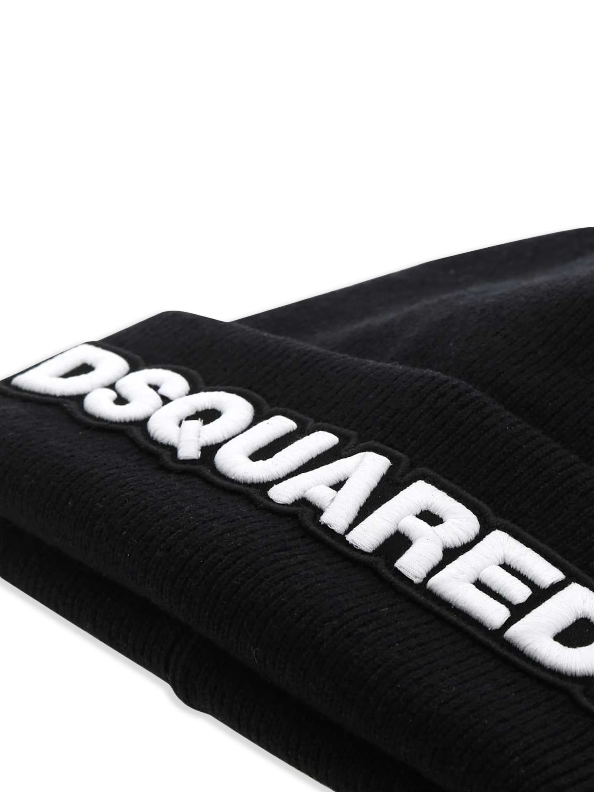 logo-appliqué wool beanie