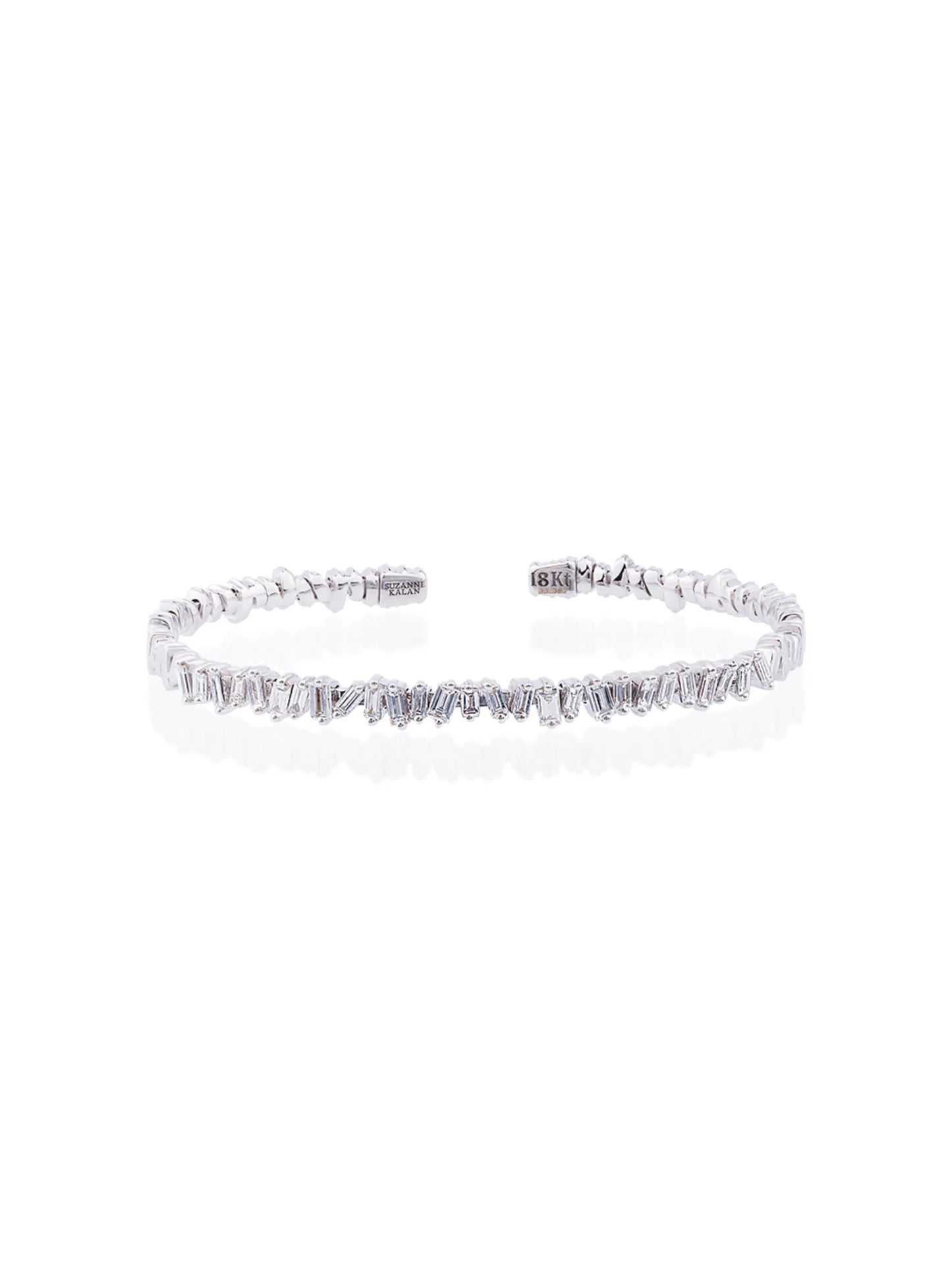 18K white gold and diamond Fireworks Classic baguette bangle
