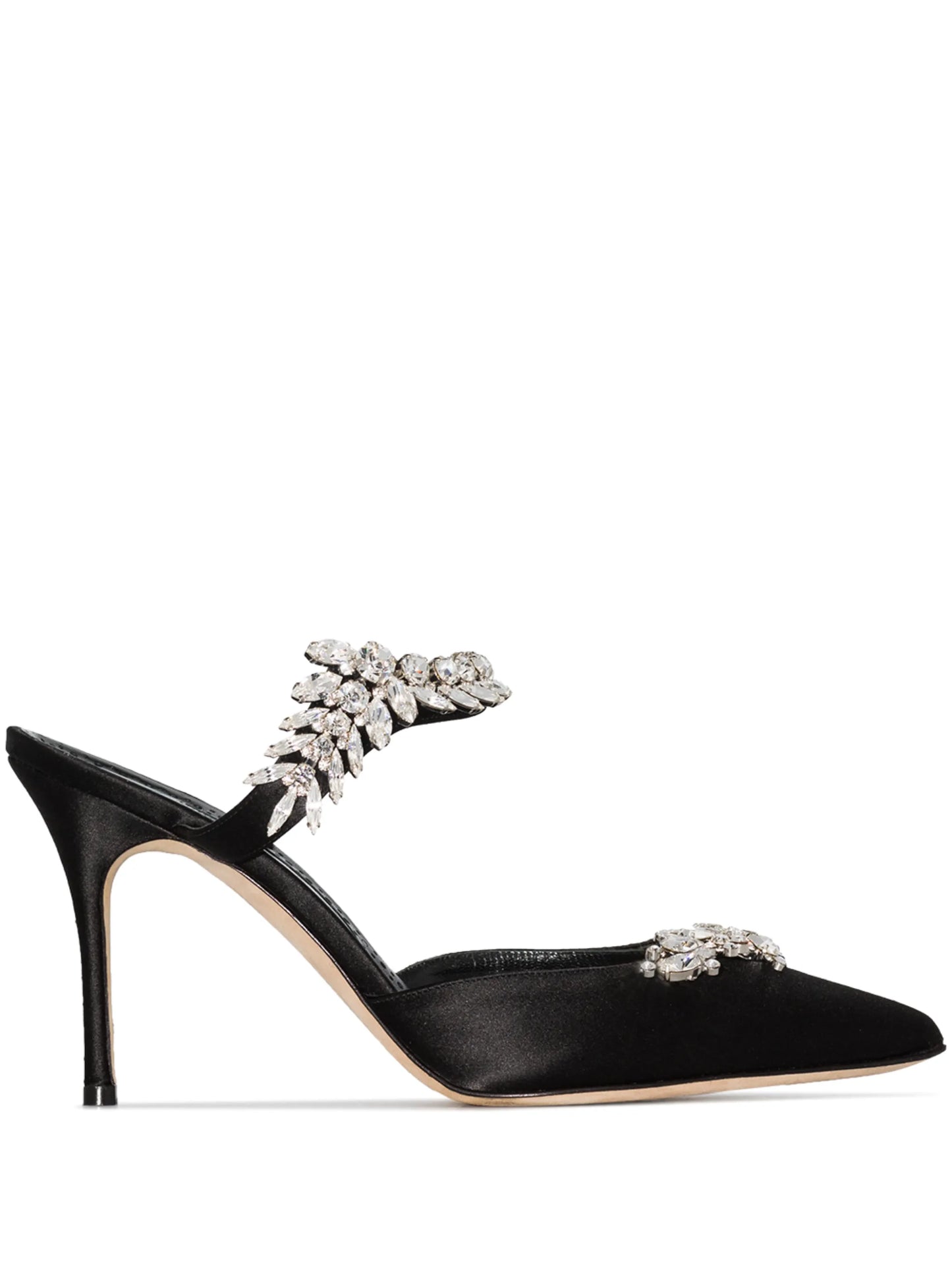 Lurum 90mm crystal- embellished satin mules