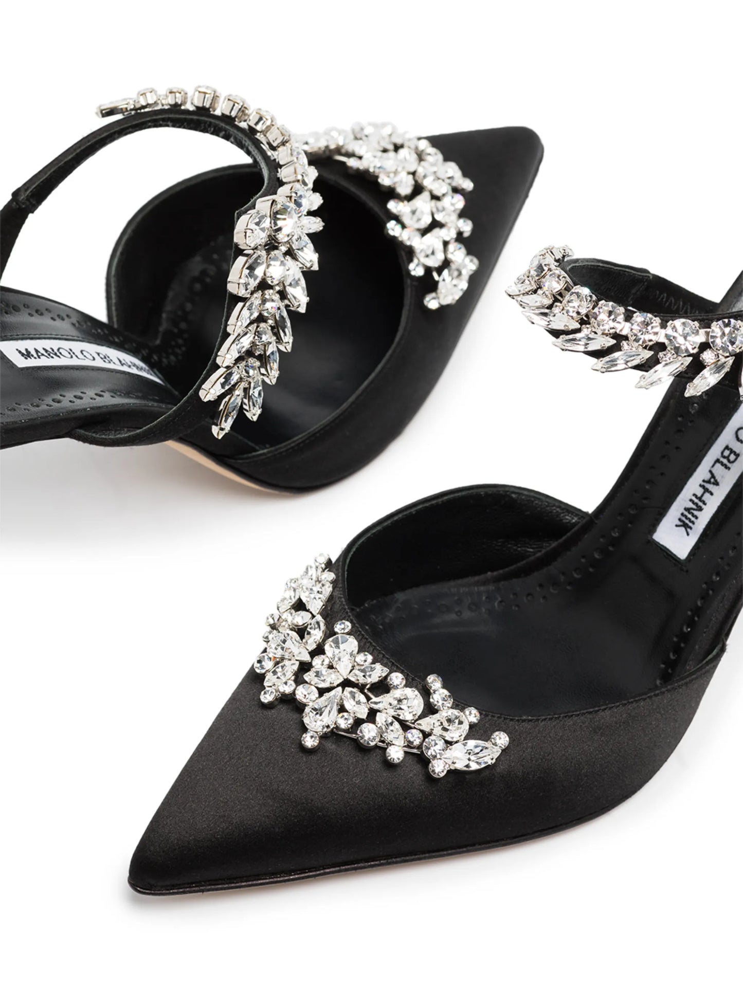 Lurum 90mm crystal- embellished satin mules