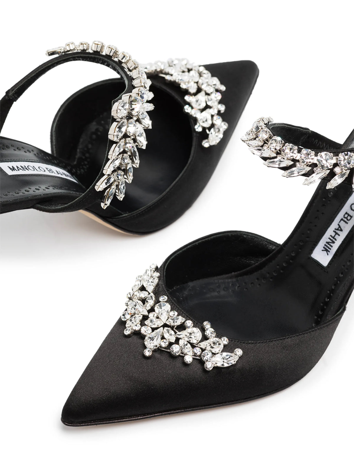 Lurum 90mm crystal- embellished satin mules
