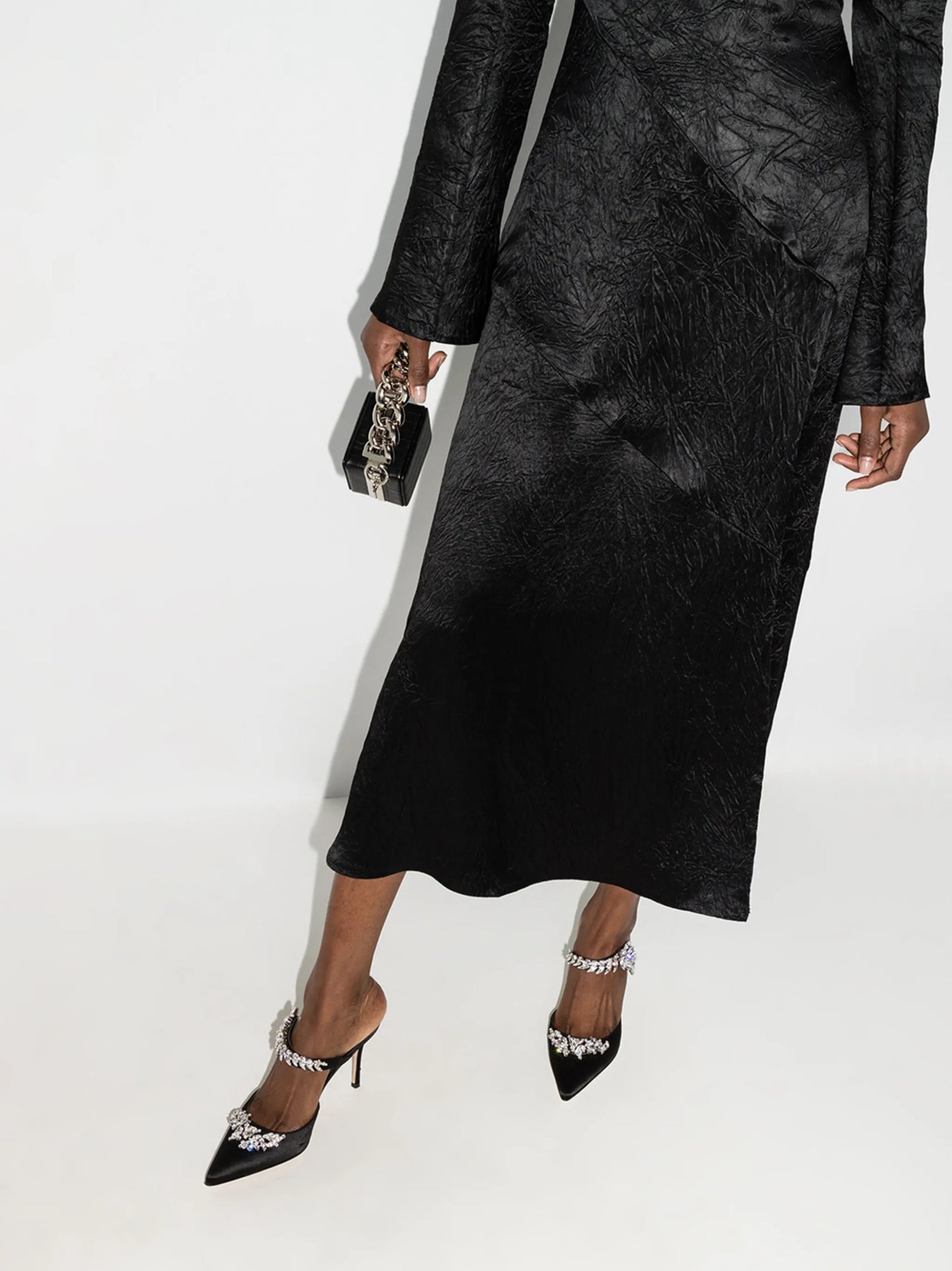 Lurum 90mm crystal- embellished satin mules