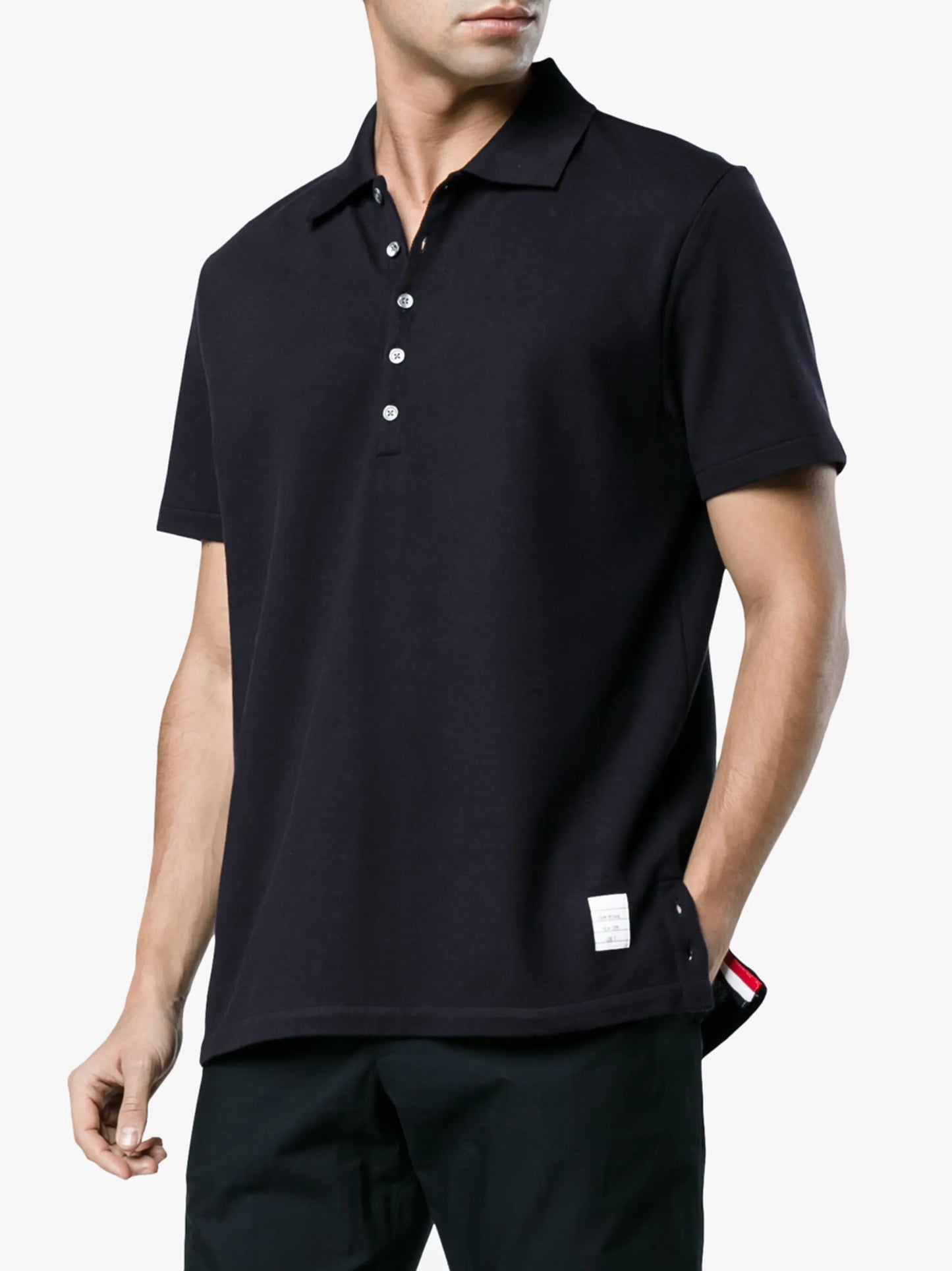 Center-Back Stripe Piqué Polo